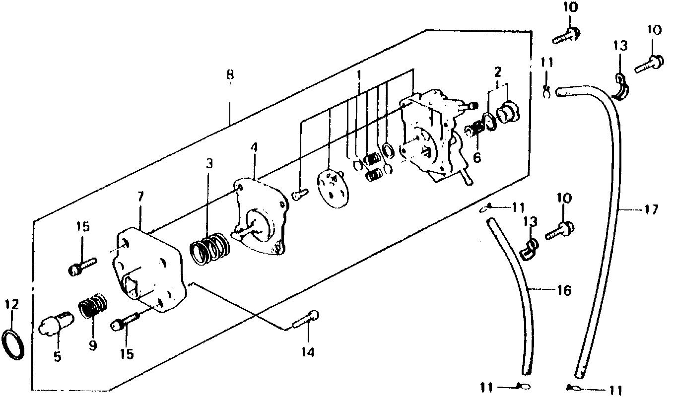 BF75 BF75B fuel pump exploded parts diagram with numbered part references