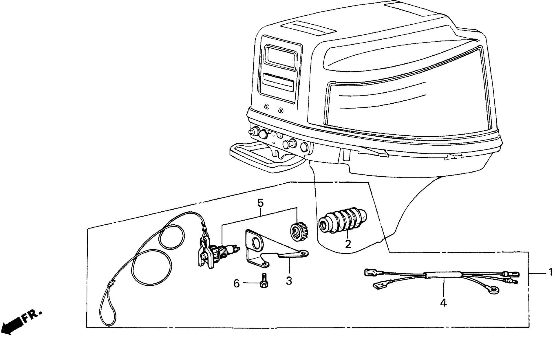 BF75 BF75F safety switch kit exploded parts diagram with numbered part references