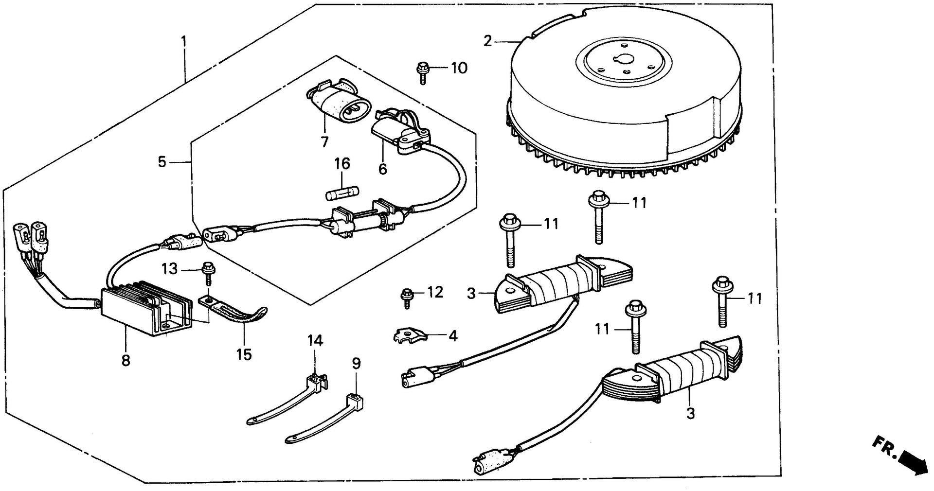 BF50 BF50F charge receptacle kit exploded parts diagram with numbered part references