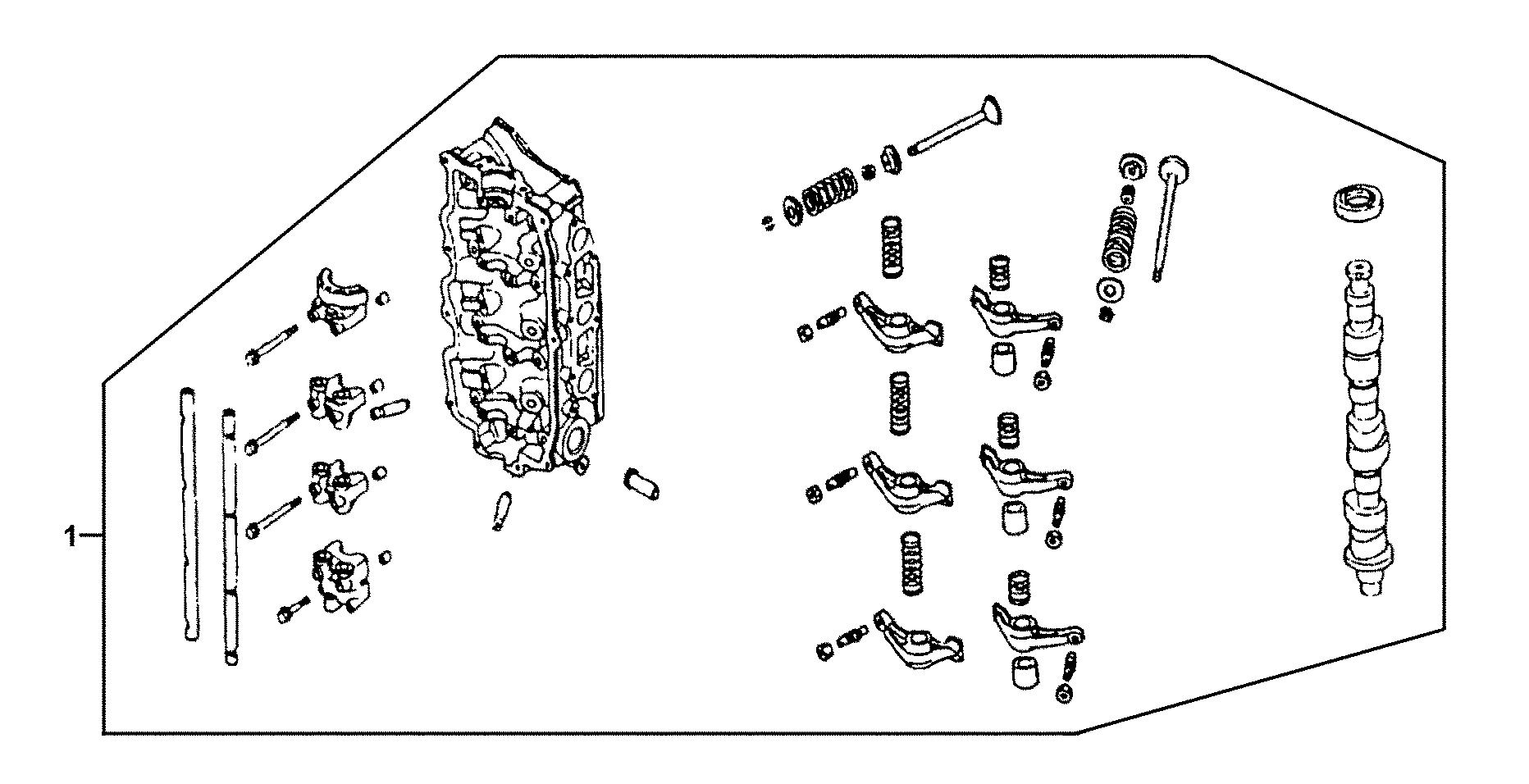 BF40 BF40AX cylinder head assembly exploded parts diagram with numbered part references