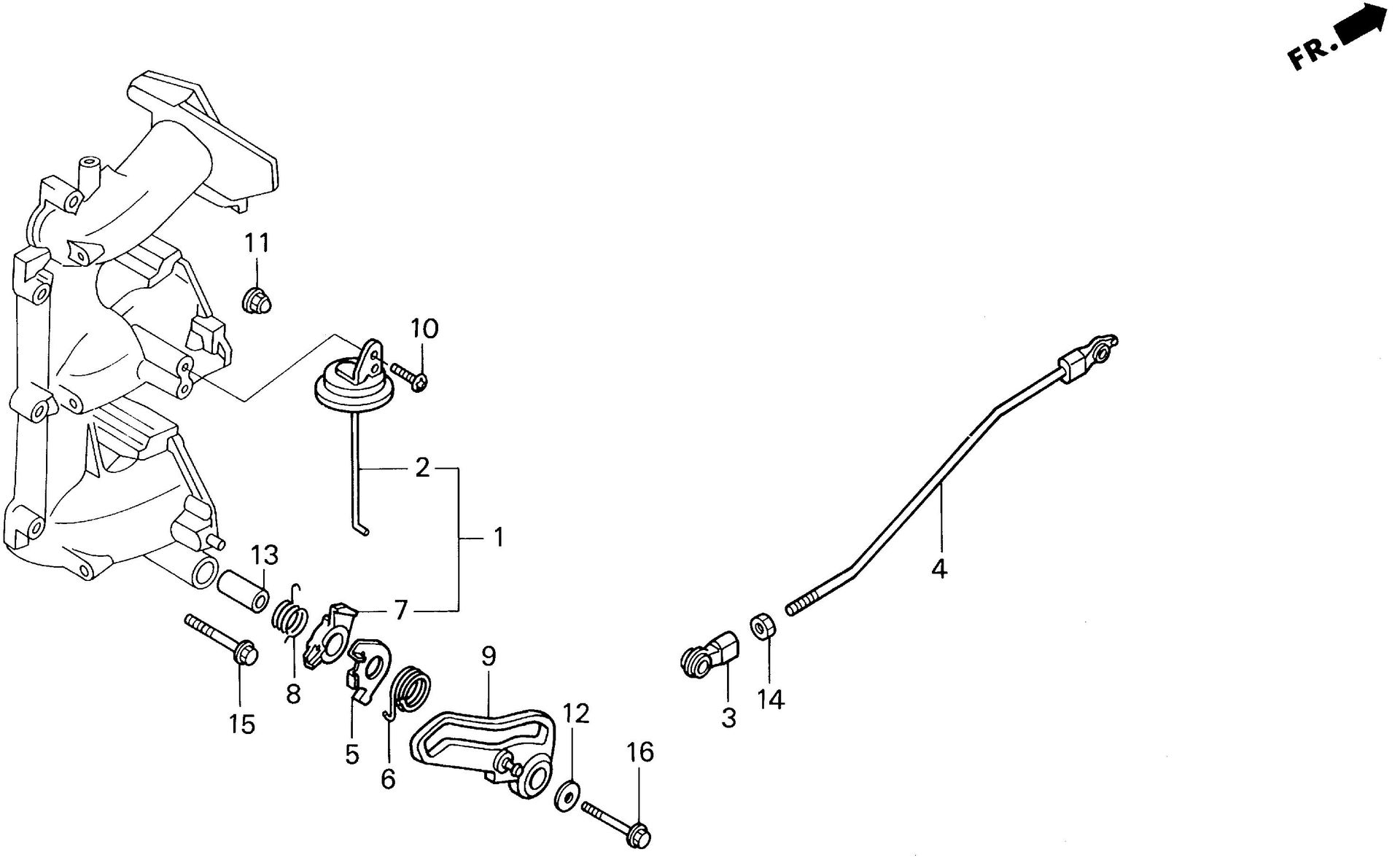 BF40 BF40AX inlet manifold exploded parts diagram with numbered part references