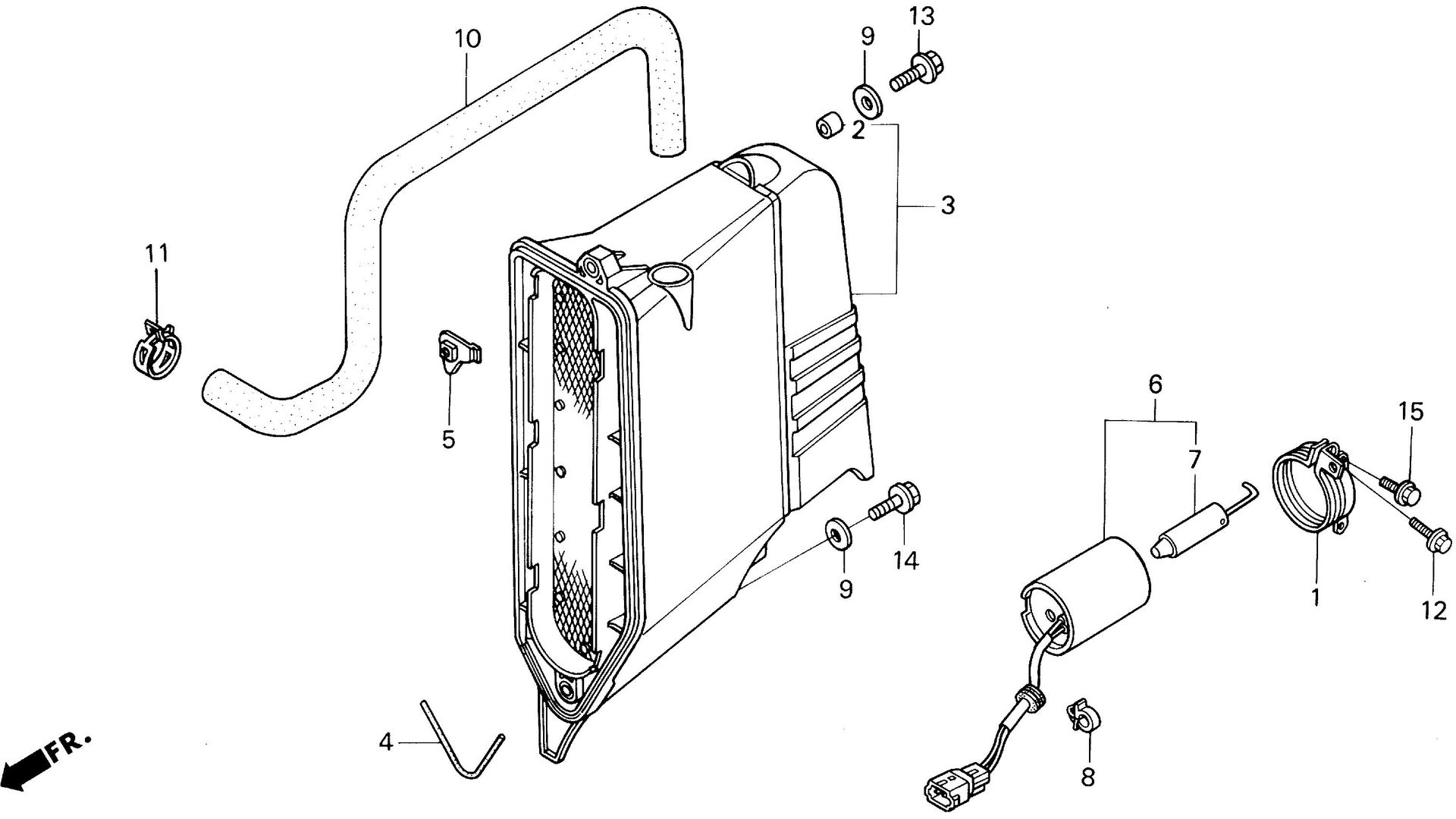 BF40 BF40AX muffler cover exploded parts diagram with numbered part references