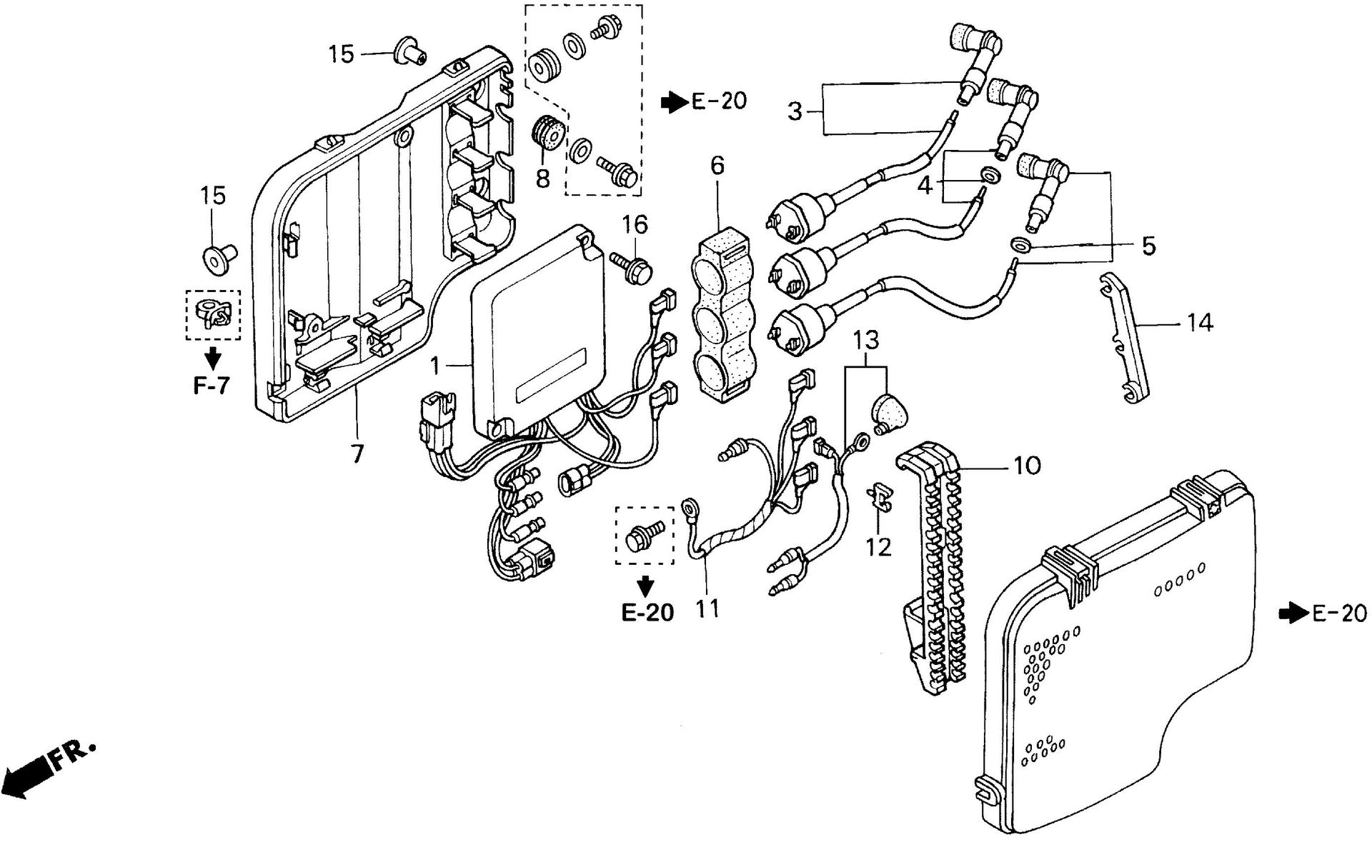 BF40 BF40AX ignition coil (2) exploded parts diagram with numbered part references