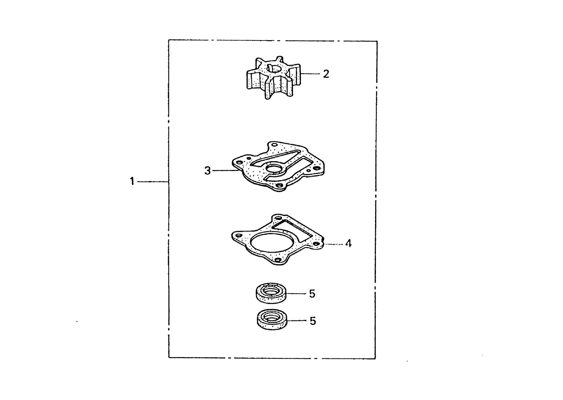 BF40 BF40AX impeller kit exploded parts diagram with numbered part references