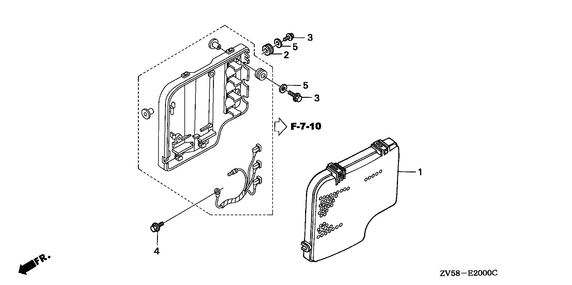 BF40 BF40A2 c.d.i. unit cover exploded parts diagram with numbered part references