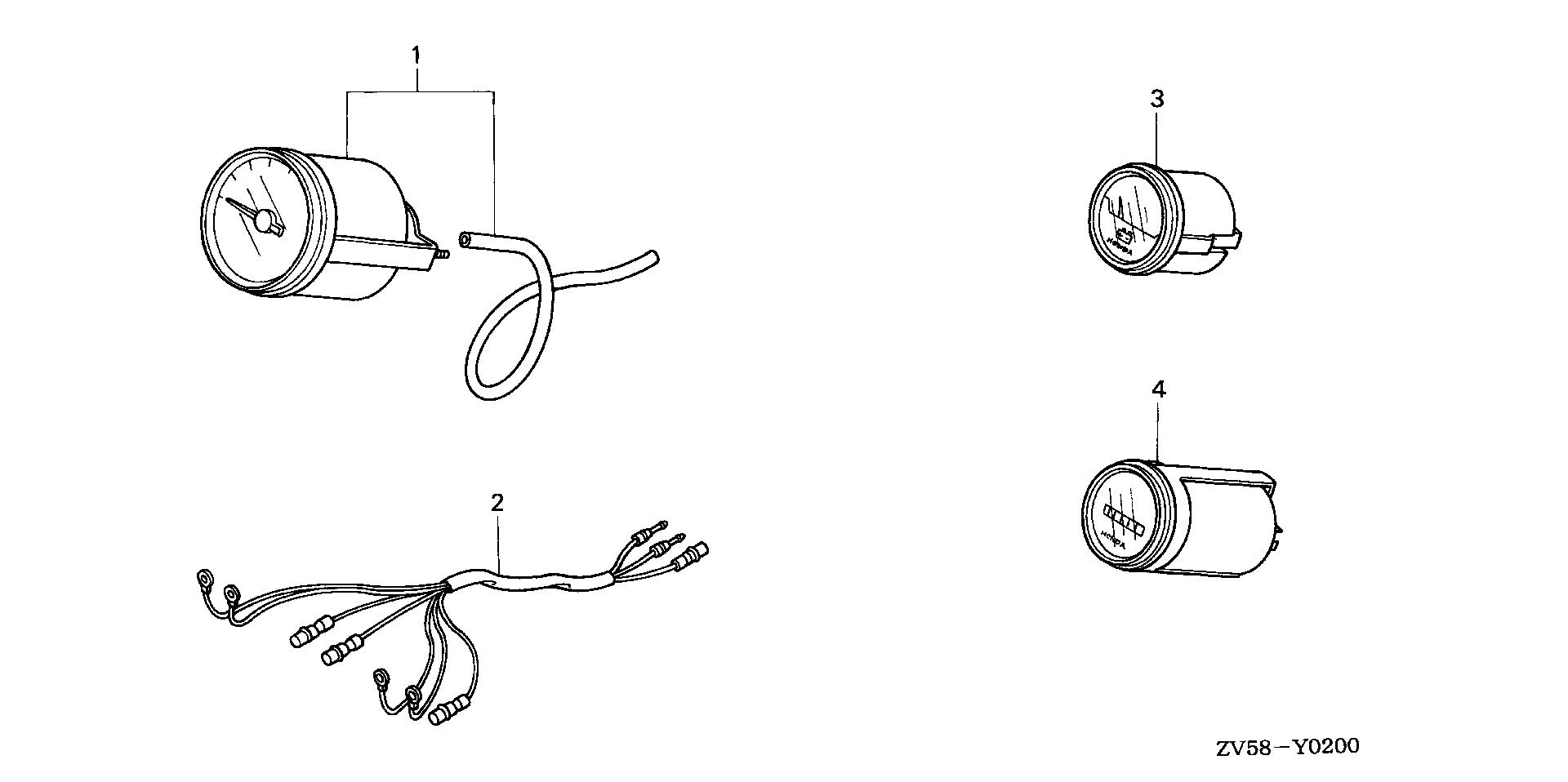 BF40 BF40A2 speedometer kit exploded parts diagram with numbered part references
