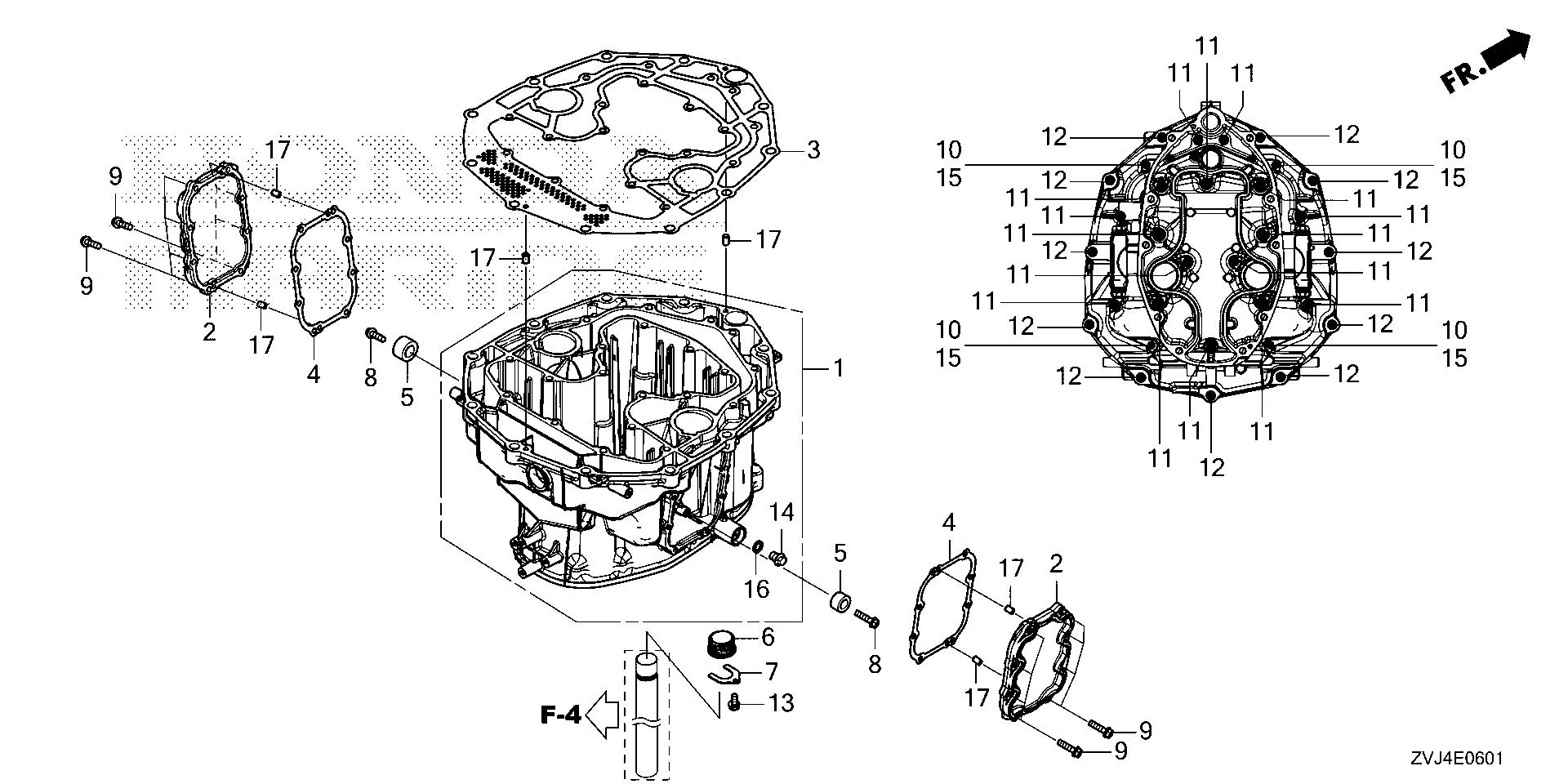 BF225 BF225DK1 oil pan (2) exploded parts diagram with numbered part references