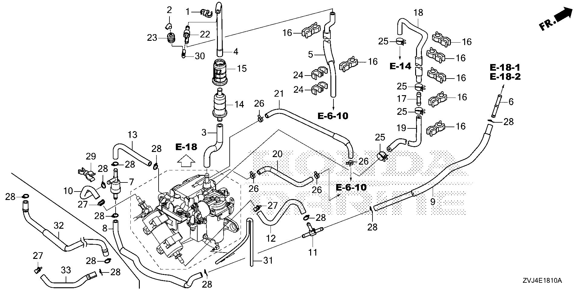 BF225 BF225DK1 piping exploded parts diagram with numbered part references