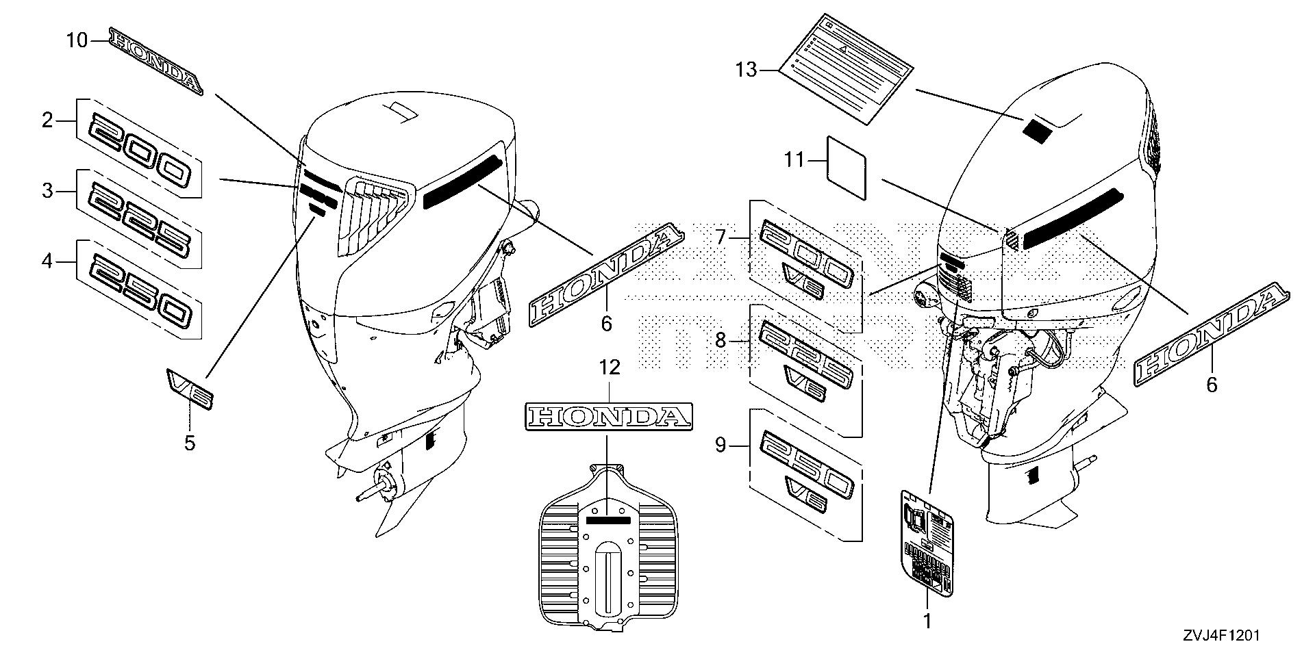 BF225 BF225DK1 label (2) exploded parts diagram with numbered part references