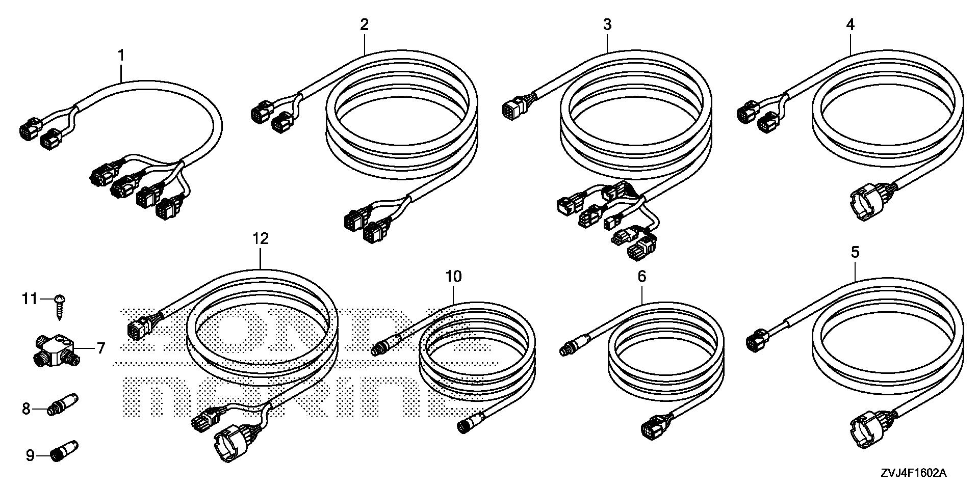 BF250 BF250D cable (3) exploded parts diagram with numbered part references