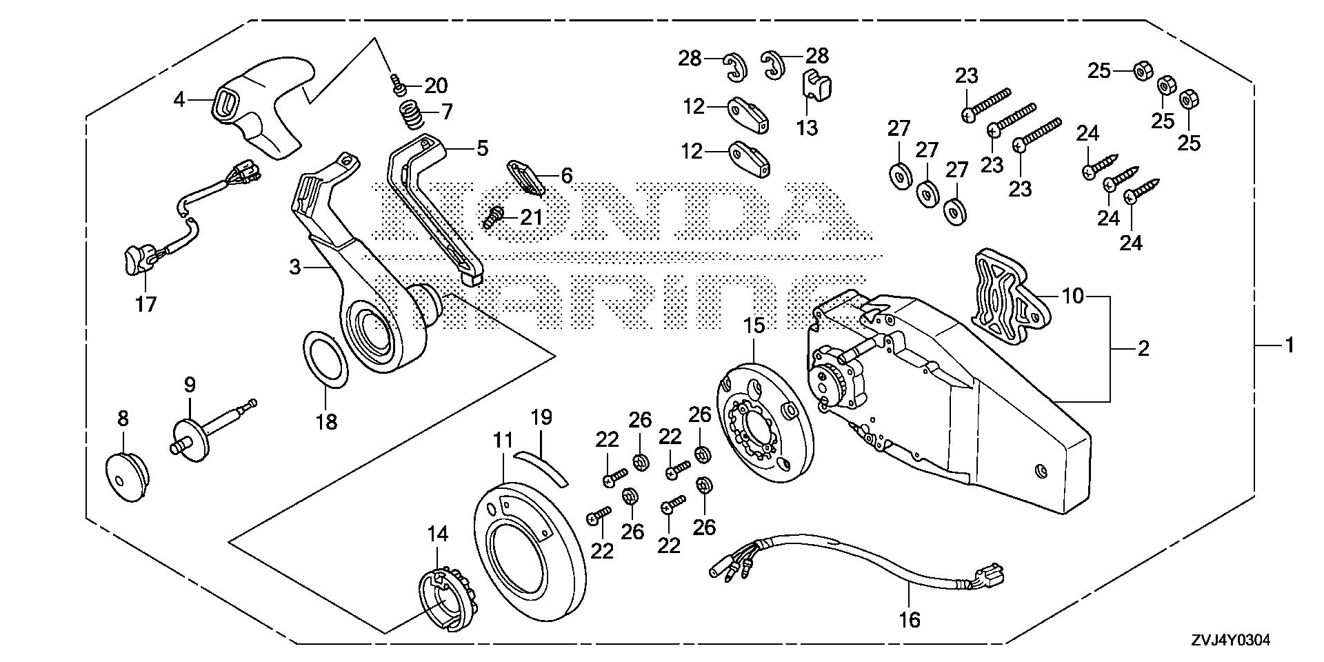 BF225 BF225DK1 remote control (flush    mount type) (r.) (mech) exploded parts diagram with numbered part references