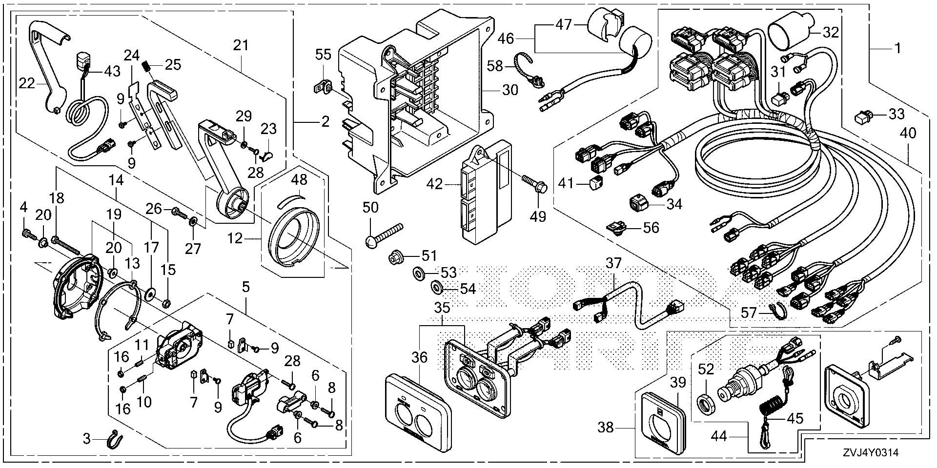 BF250 BF250D remote control (flush    mount type) (second exploded parts diagram with numbered part references