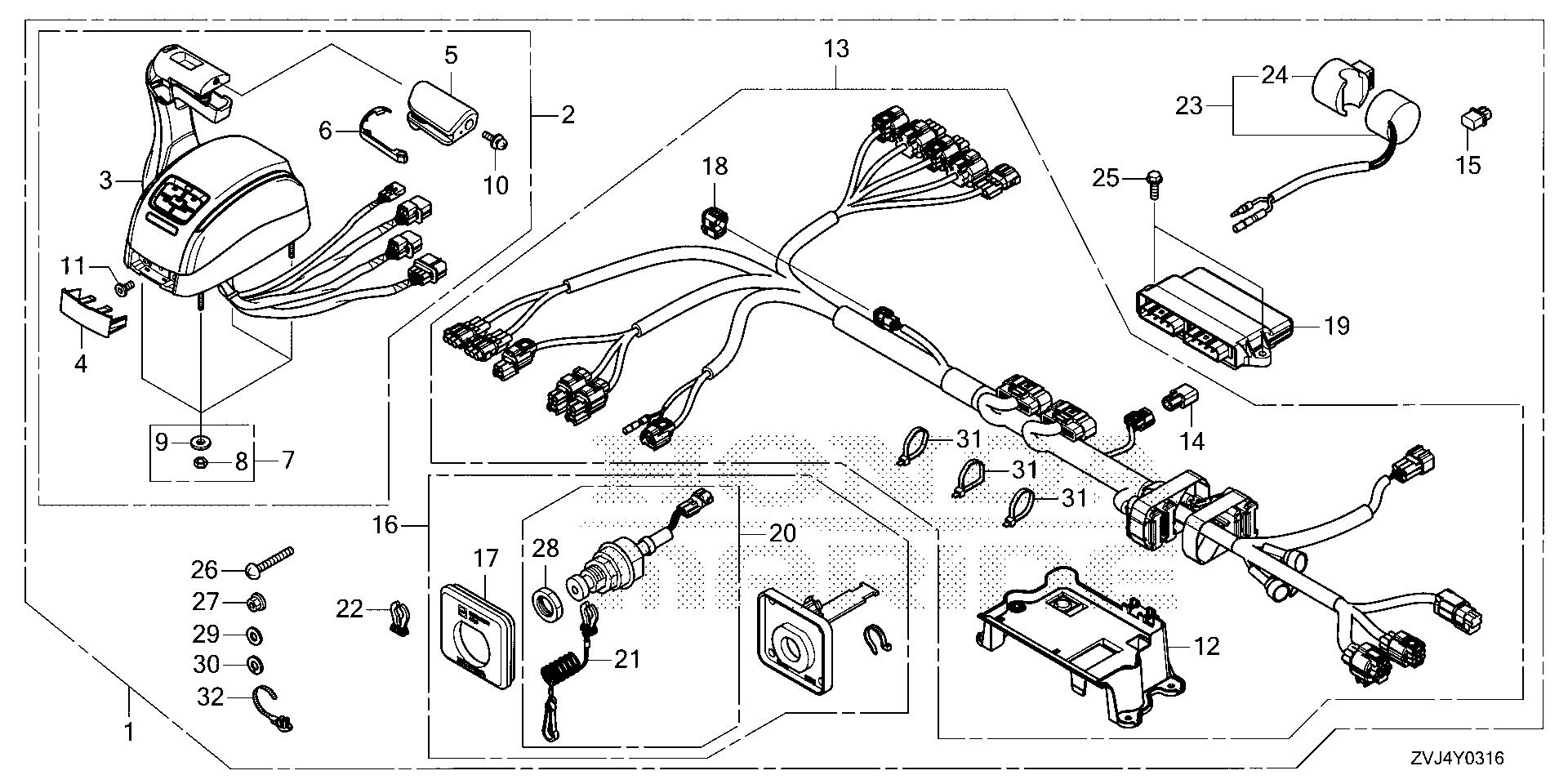 BF225 BF225DK1 remote control (top mount single type) (second) exploded parts diagram with numbered part references