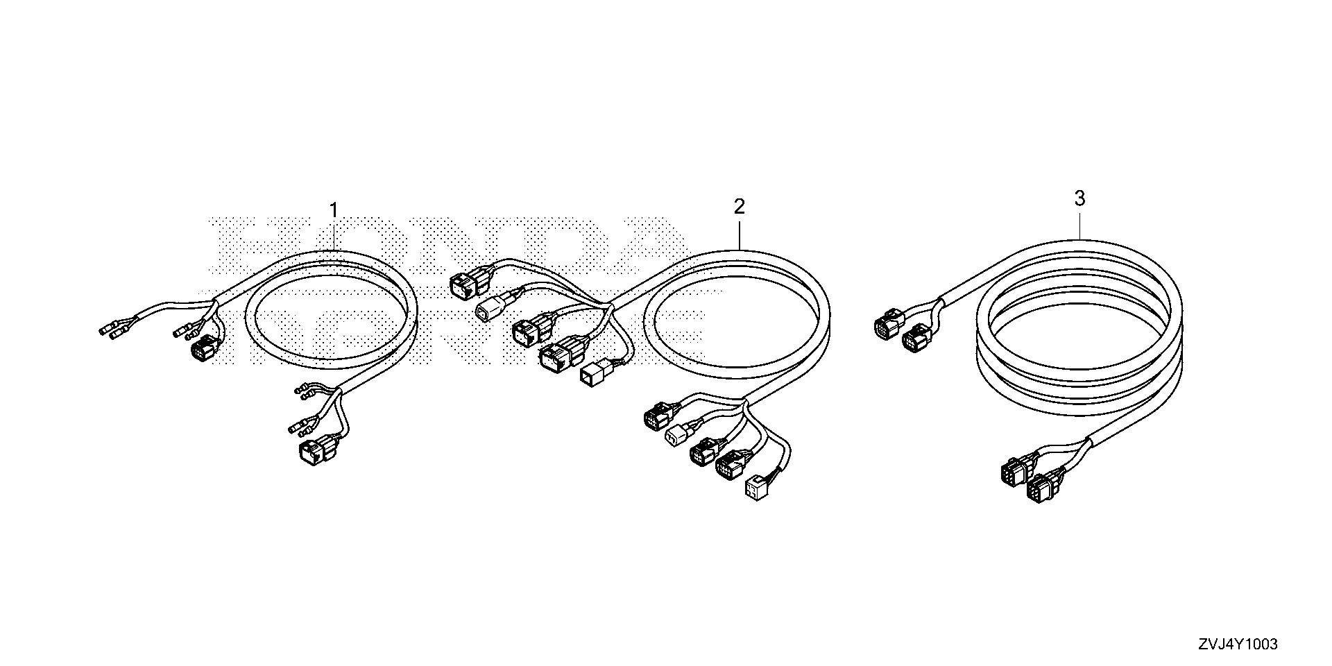BF225 BF225DK1 cable kit (4) exploded parts diagram with numbered part references