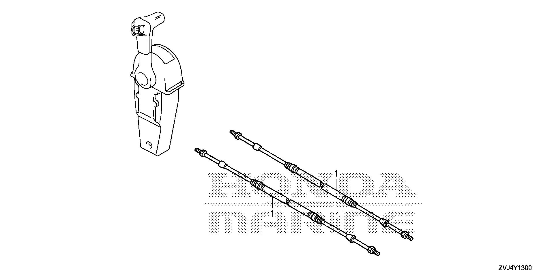 BF225 BF225DK1 cable (single) (hi-lex) exploded parts diagram with numbered part references