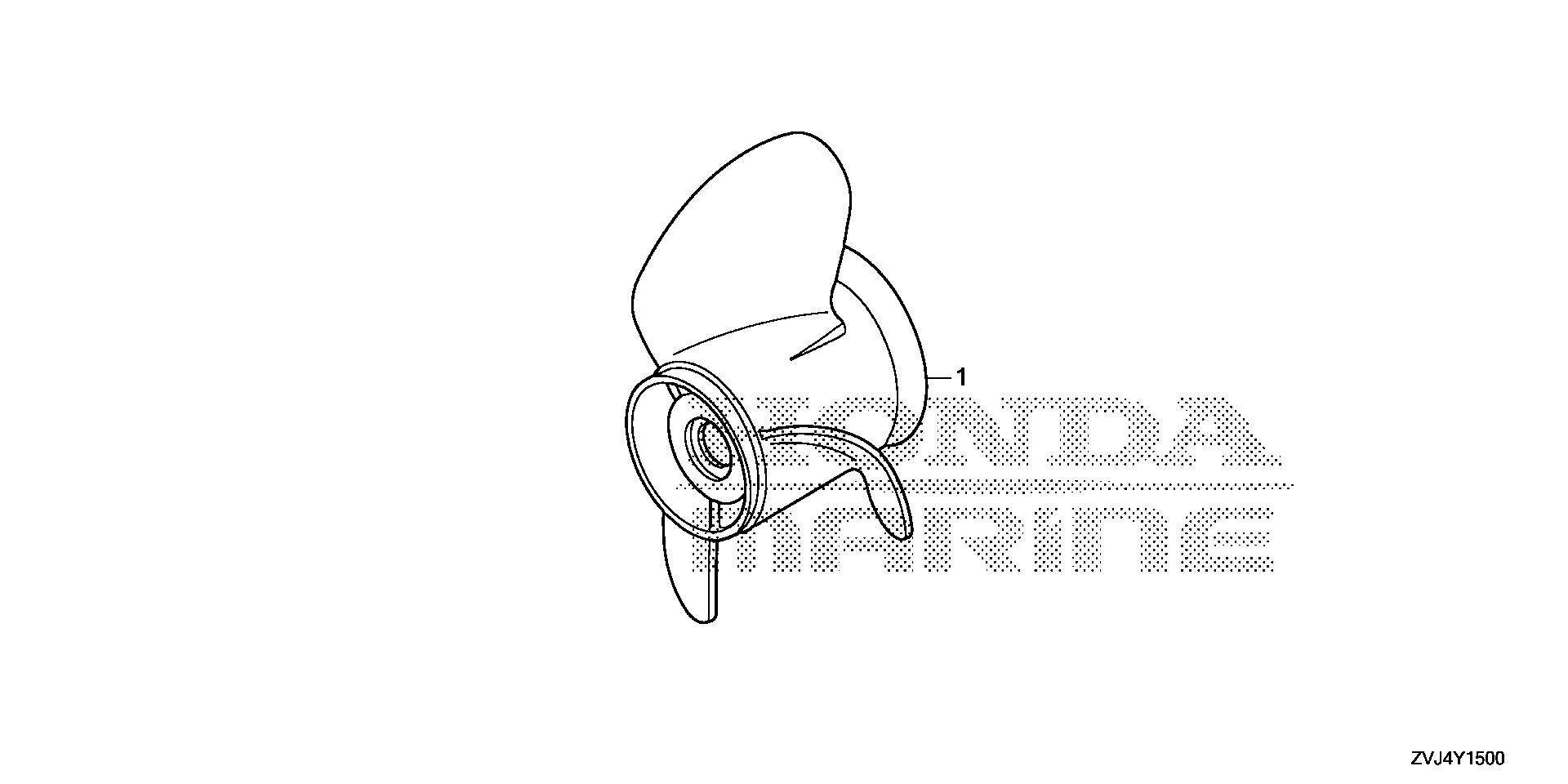 BF225 BF225DK1 propeller exploded parts diagram with numbered part references