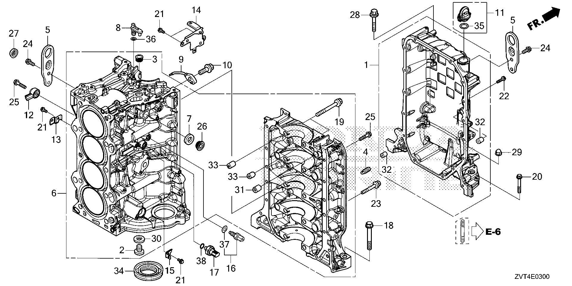 BF140 BF140A cylinder block exploded parts diagram with numbered part references