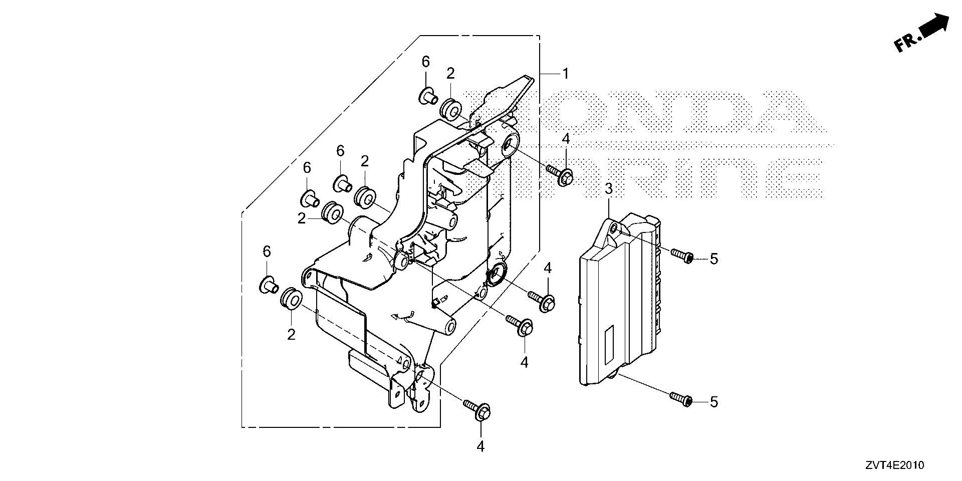 BF140 BF140A electronic control unit exploded parts diagram with numbered part references