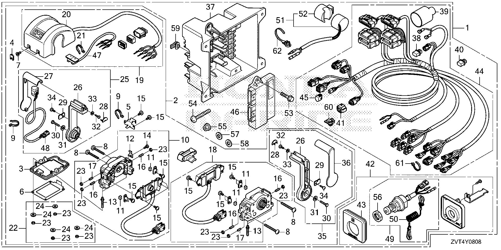 BF140 BF140A remote control (top mount dual type) (second)     (dbw) exploded parts diagram with numbered part references