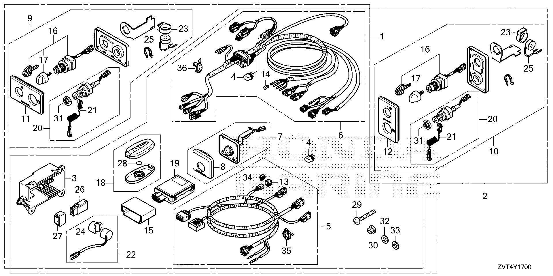 BF140 BF140A smart unit (1) (single)  (mech) exploded parts diagram with numbered part references