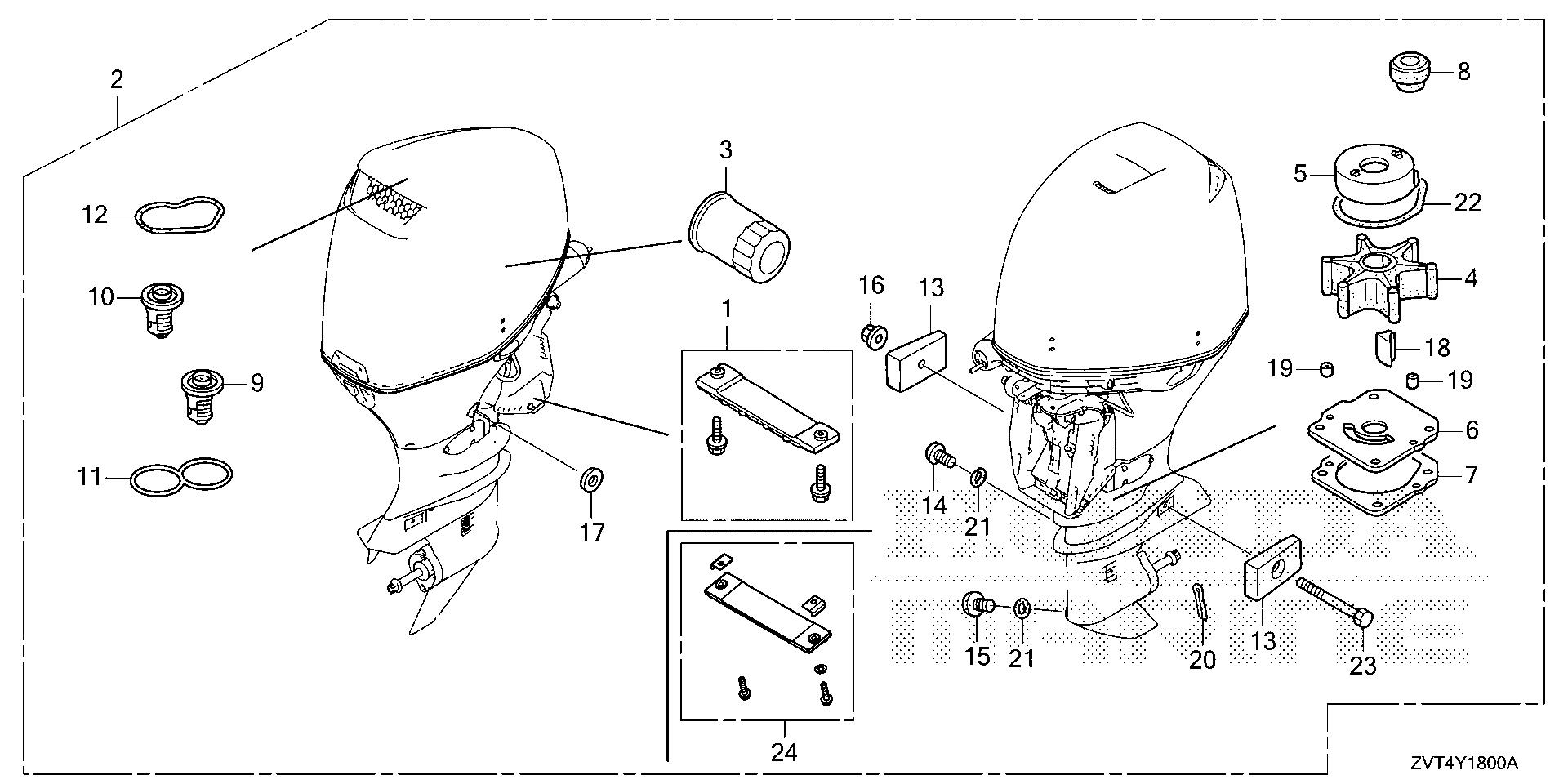 BF140 BF140A maintenance kit (200) exploded parts diagram with numbered part references