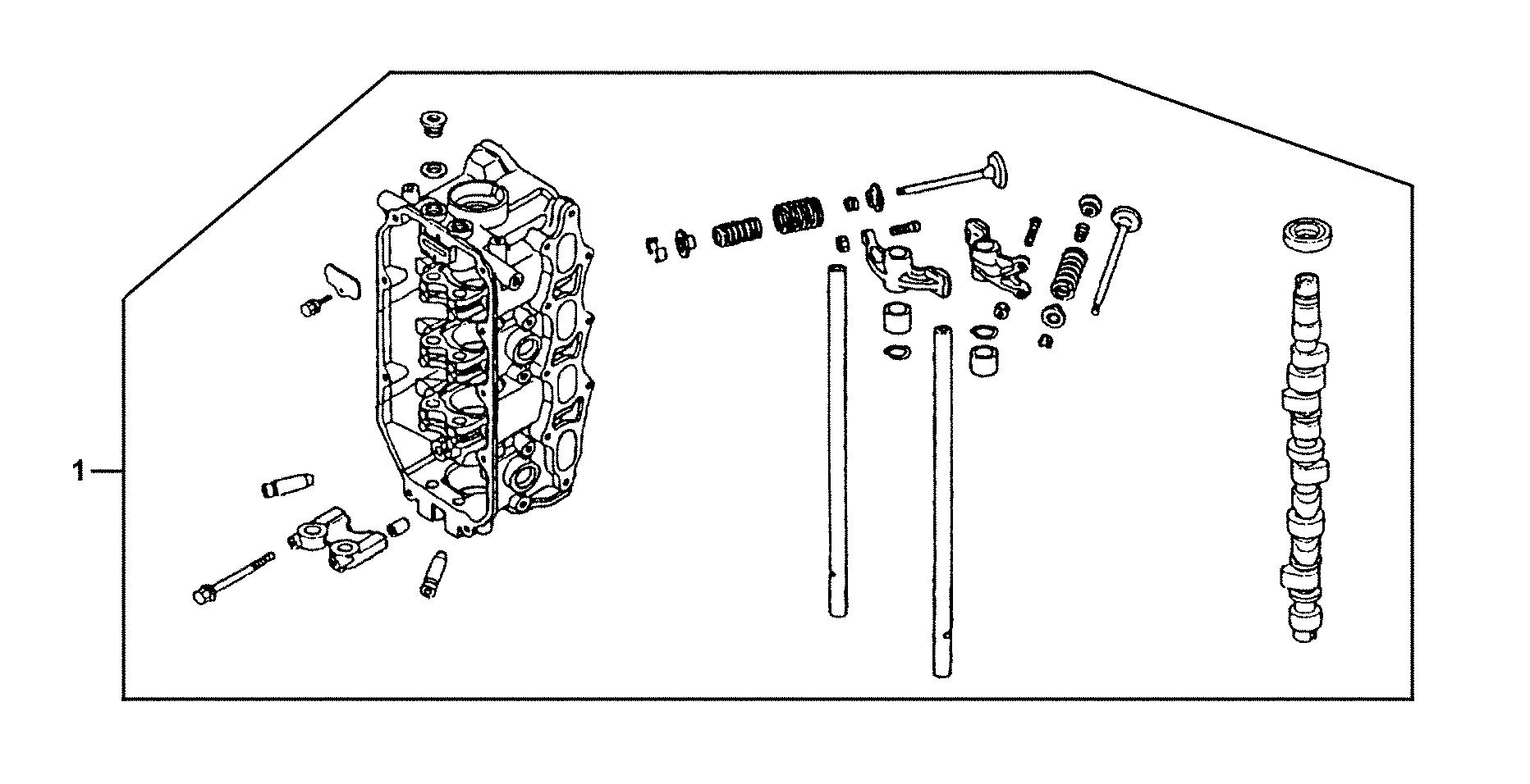 BF90 BF90AW cylinder head assembly exploded parts diagram with numbered part references