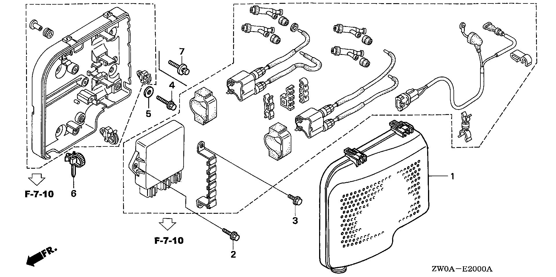BF75 BF75A6 c.d.i. unit cover exploded parts diagram with numbered part references