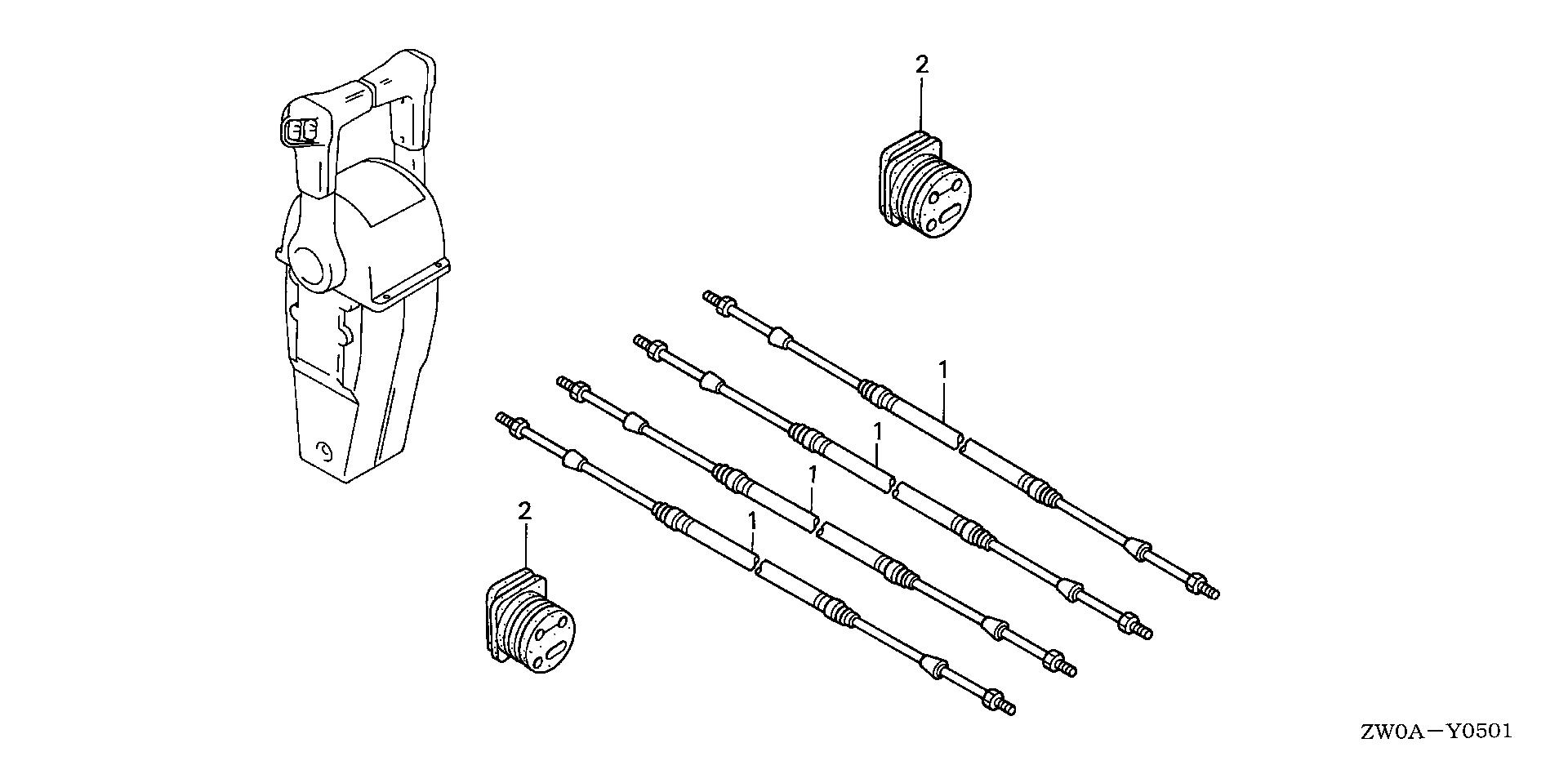 BF75 BF75A6 cable (dual) exploded parts diagram with numbered part references