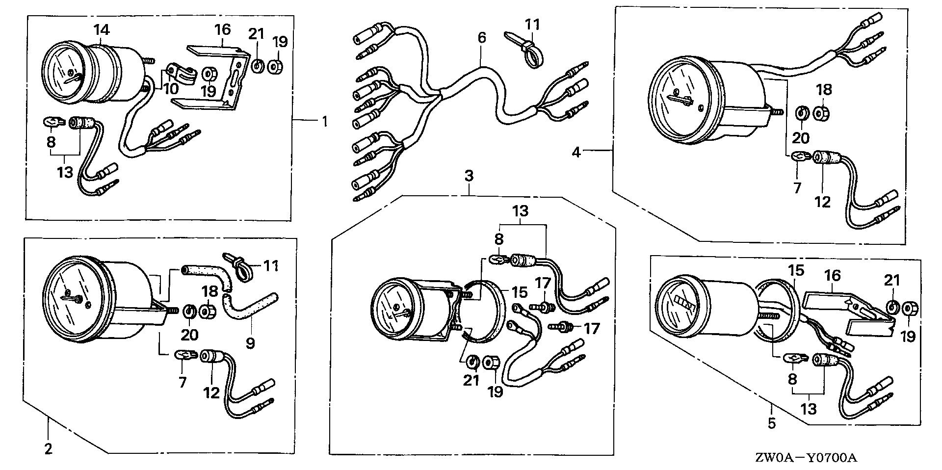 BF75 BF75A6 speedometer kit (2) exploded parts diagram with numbered part references