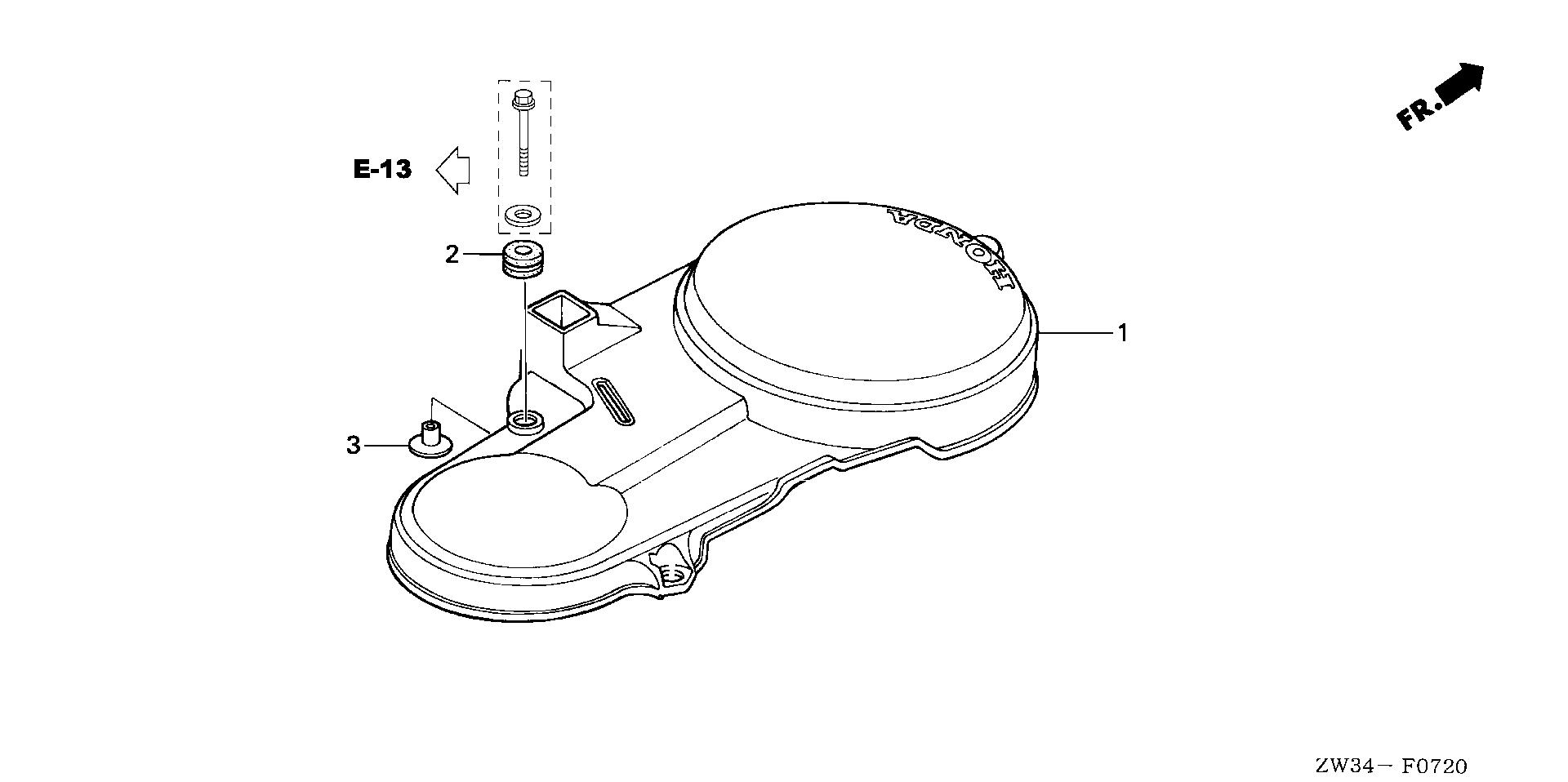 BF50 BF50A5 flywheel cover exploded parts diagram with numbered part references