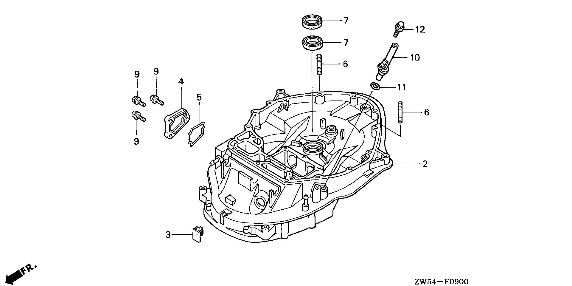 BF130 BF130A1 mount case exploded parts diagram with numbered part references