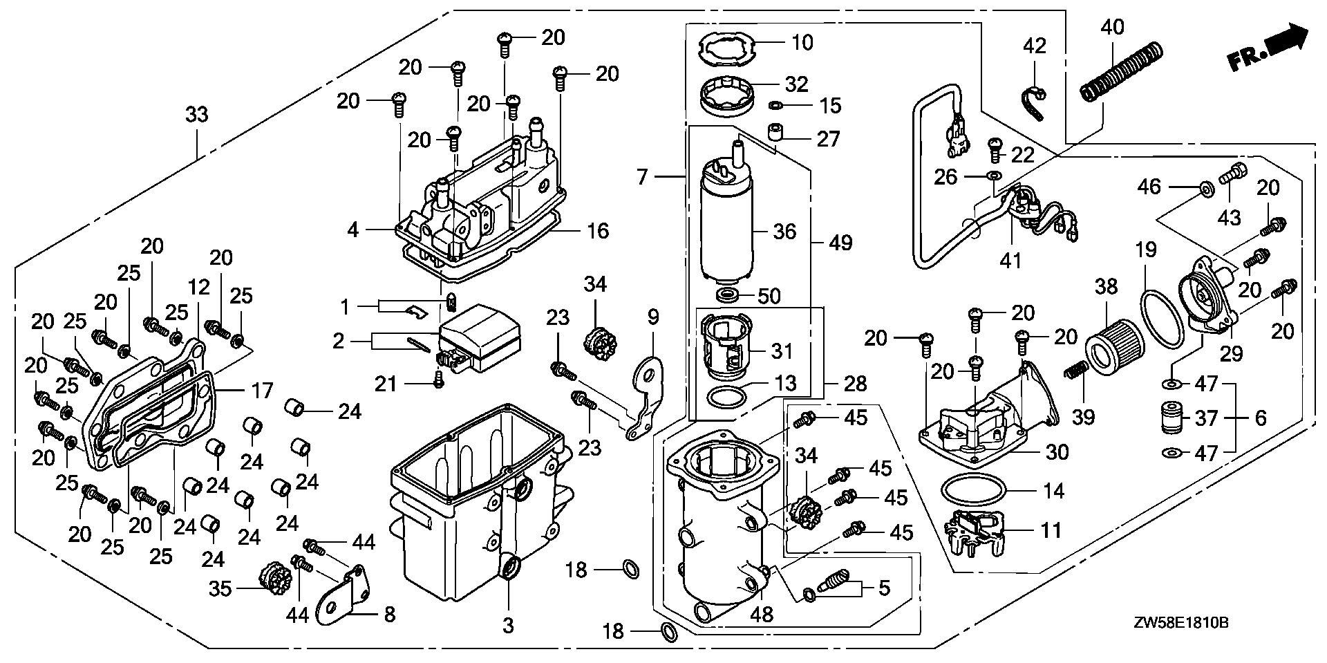 BF115 BF115A3 vapor separator exploded parts diagram with numbered part references