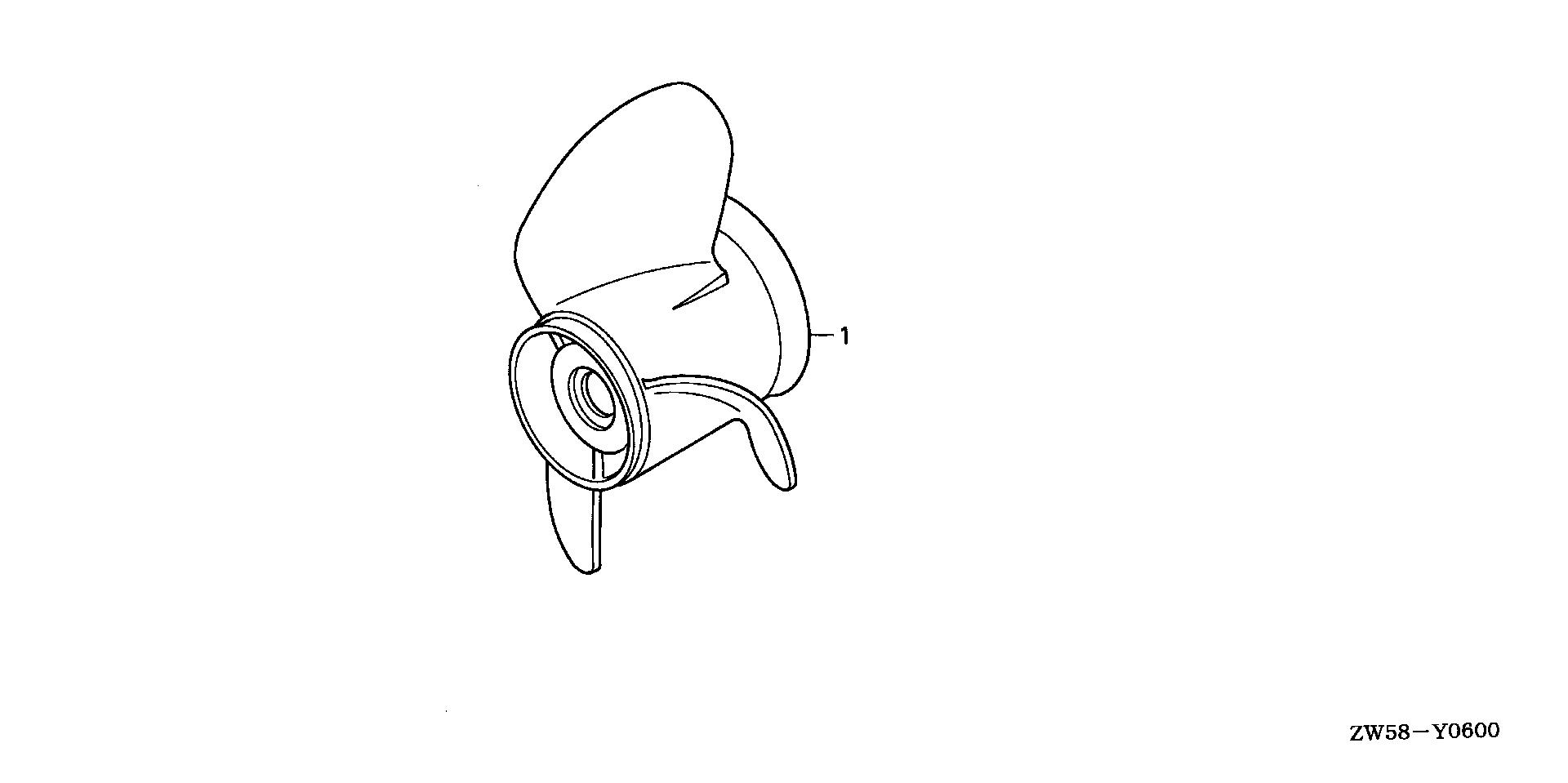 BF115 BF115A3 propeller exploded parts diagram with numbered part references