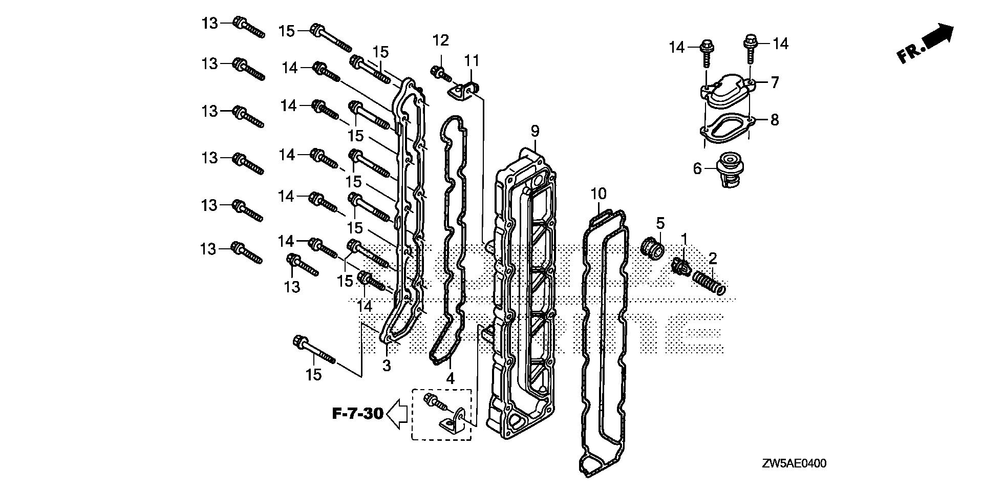 BF115 BF115AK0 thermostat exploded parts diagram with numbered part references