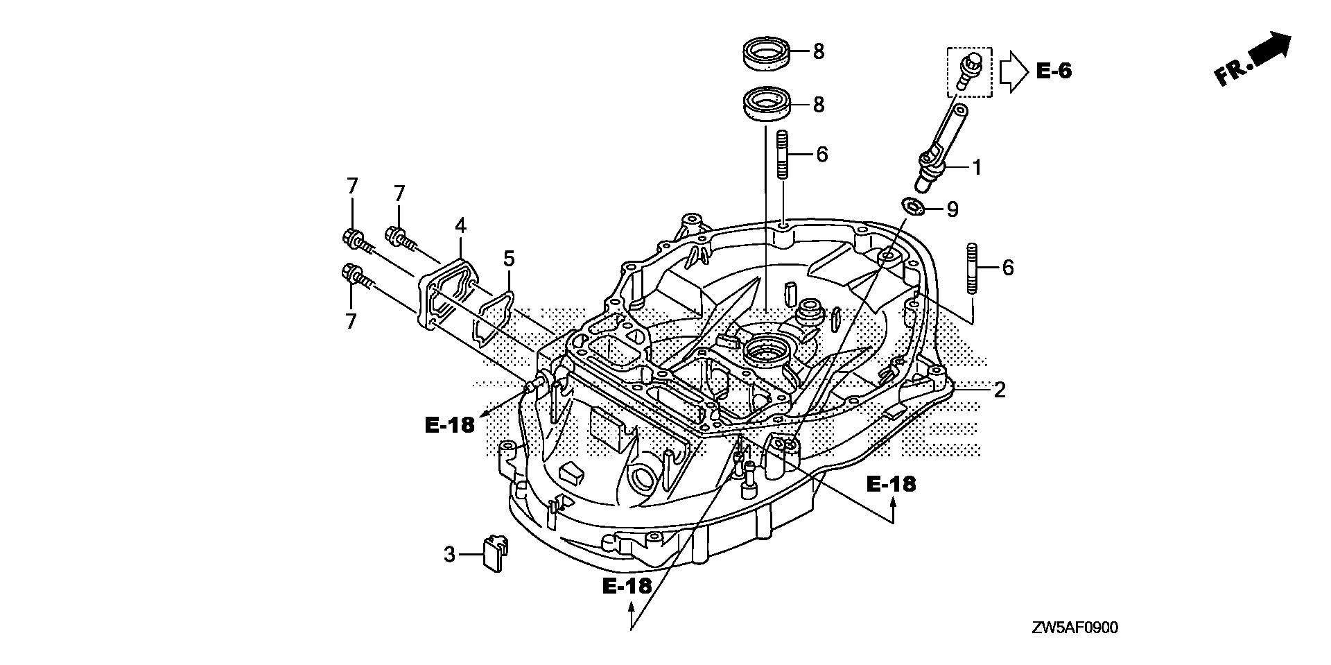 BF115 BF115AK0 mount case exploded parts diagram with numbered part references