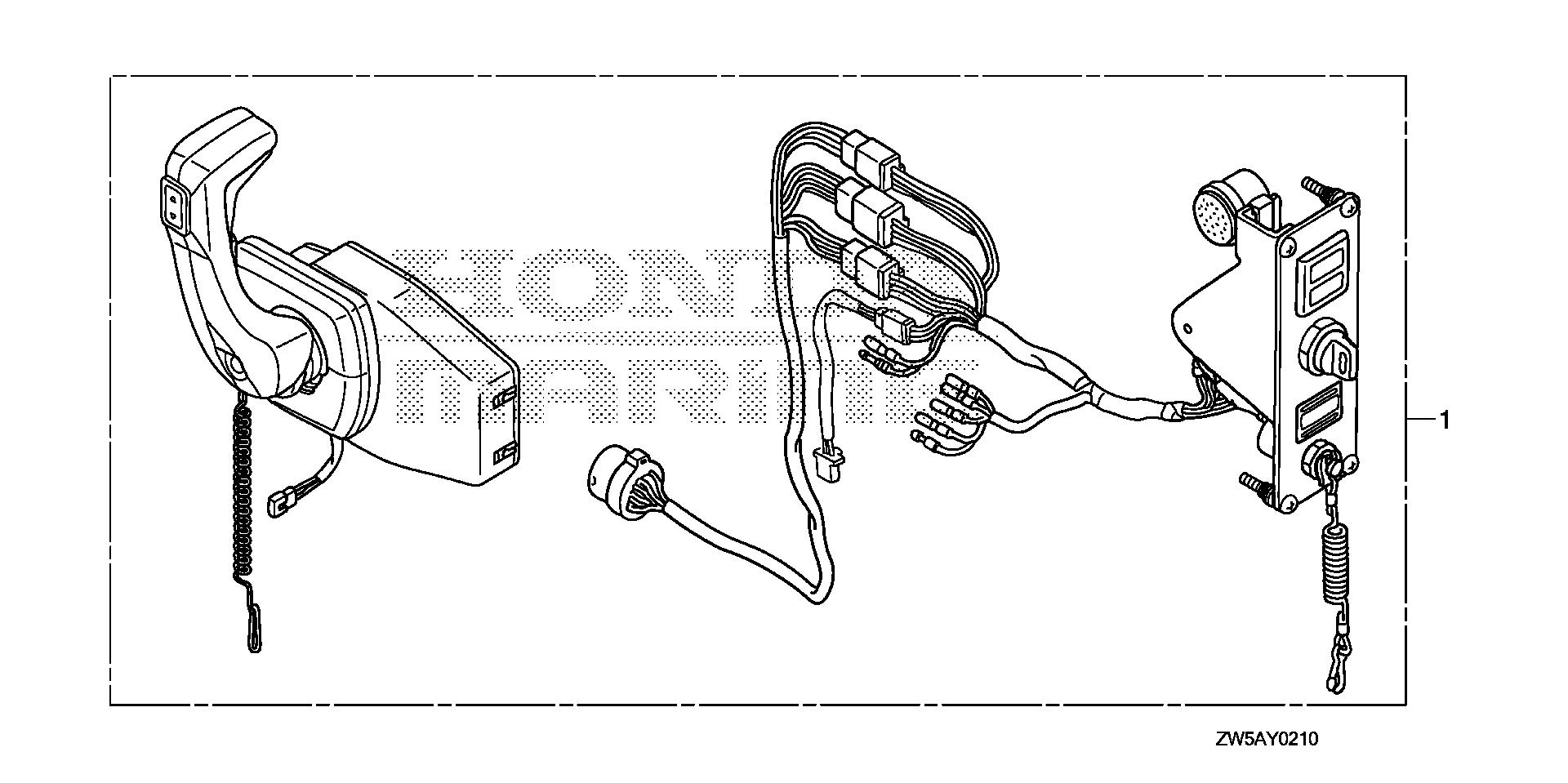 BF115 BF115AK0 remote control box kit exploded parts diagram with numbered part references