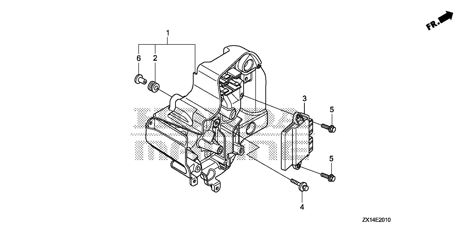 BF115 BF115D electronic control unit exploded parts diagram with numbered part references