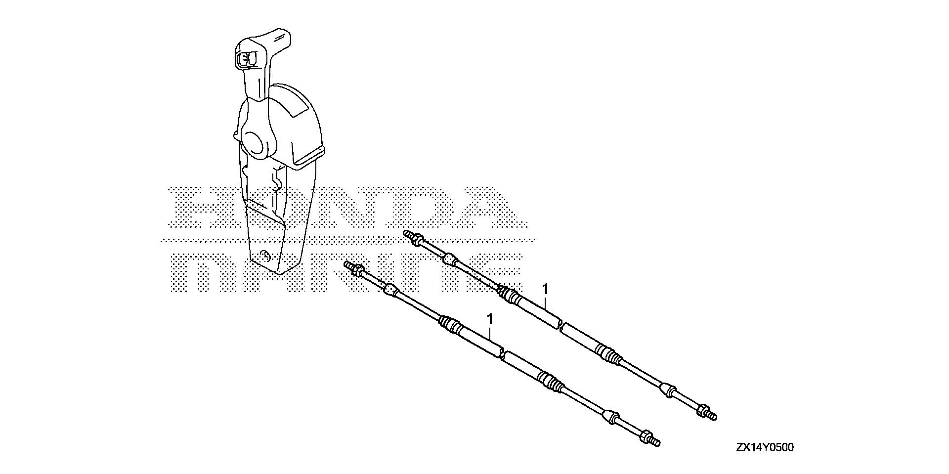 BF115 BF115D cable (single) exploded parts diagram with numbered part references