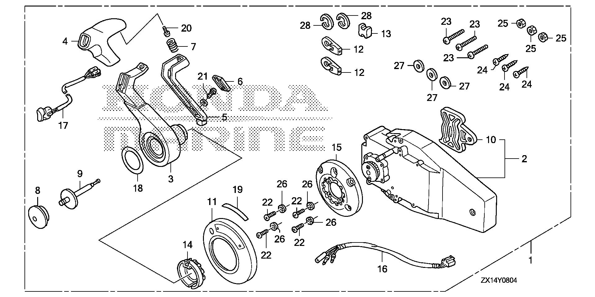 BF115 BF115D remote control (flush    mount type) (r.) exploded parts diagram with numbered part references