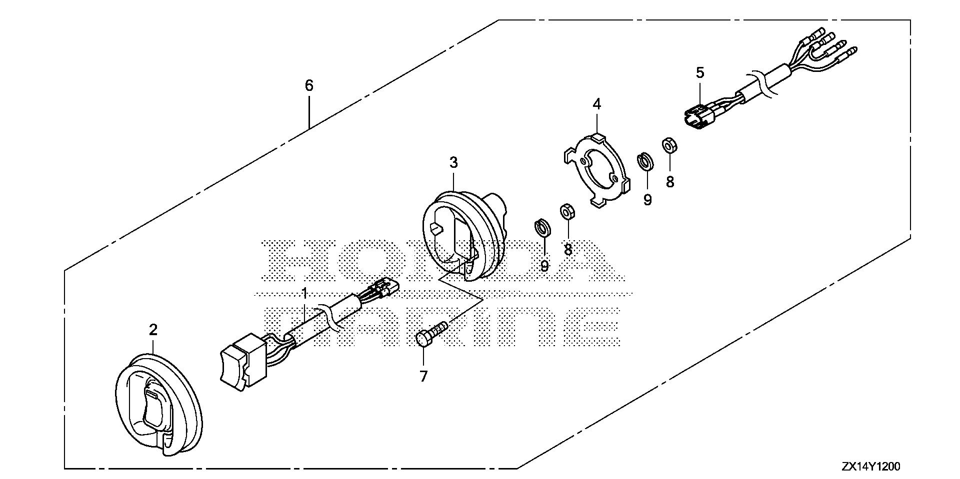 BF115 BF115D trolling control switch exploded parts diagram with numbered part references
