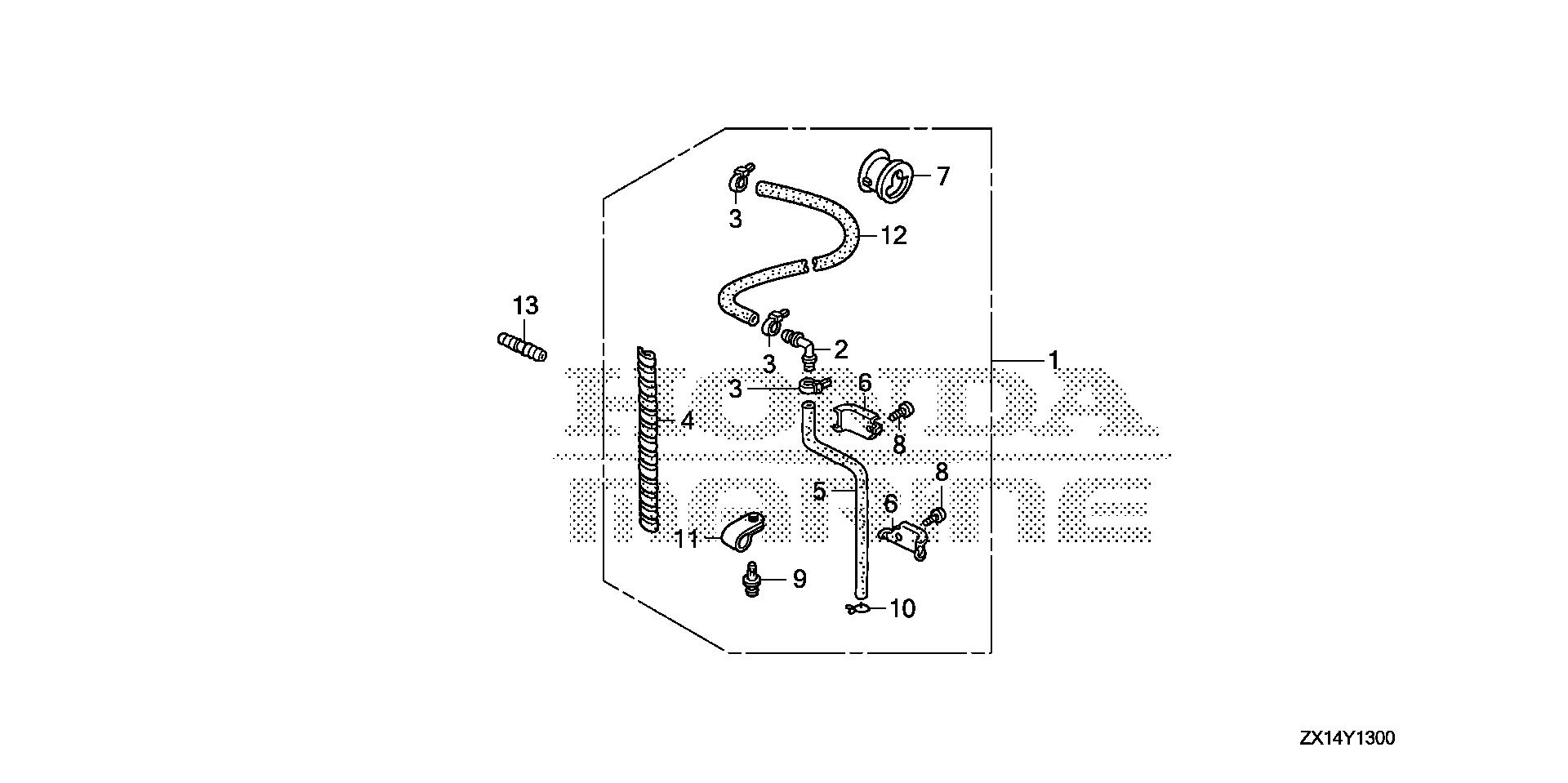 BF115 BF115D speed sensor tube kit exploded parts diagram with numbered part references