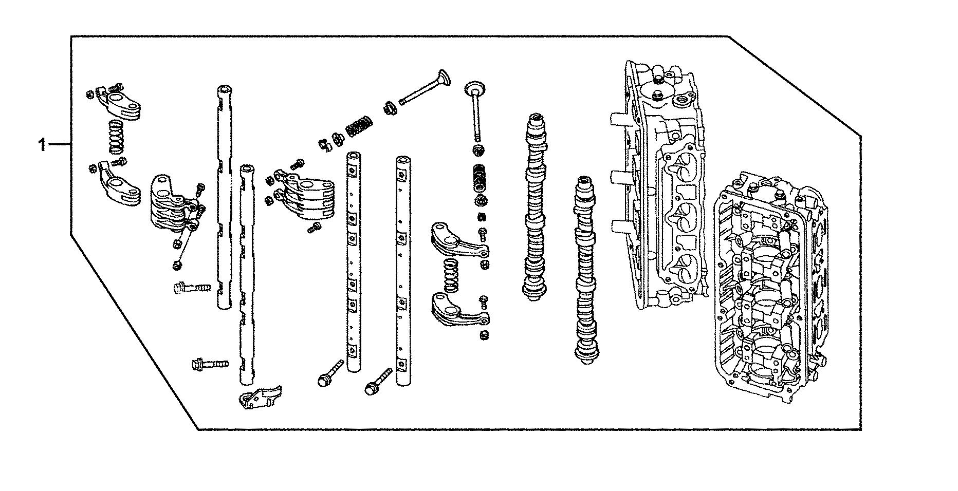 BF225 BF225A2 cylinder head assembly exploded parts diagram with numbered part references