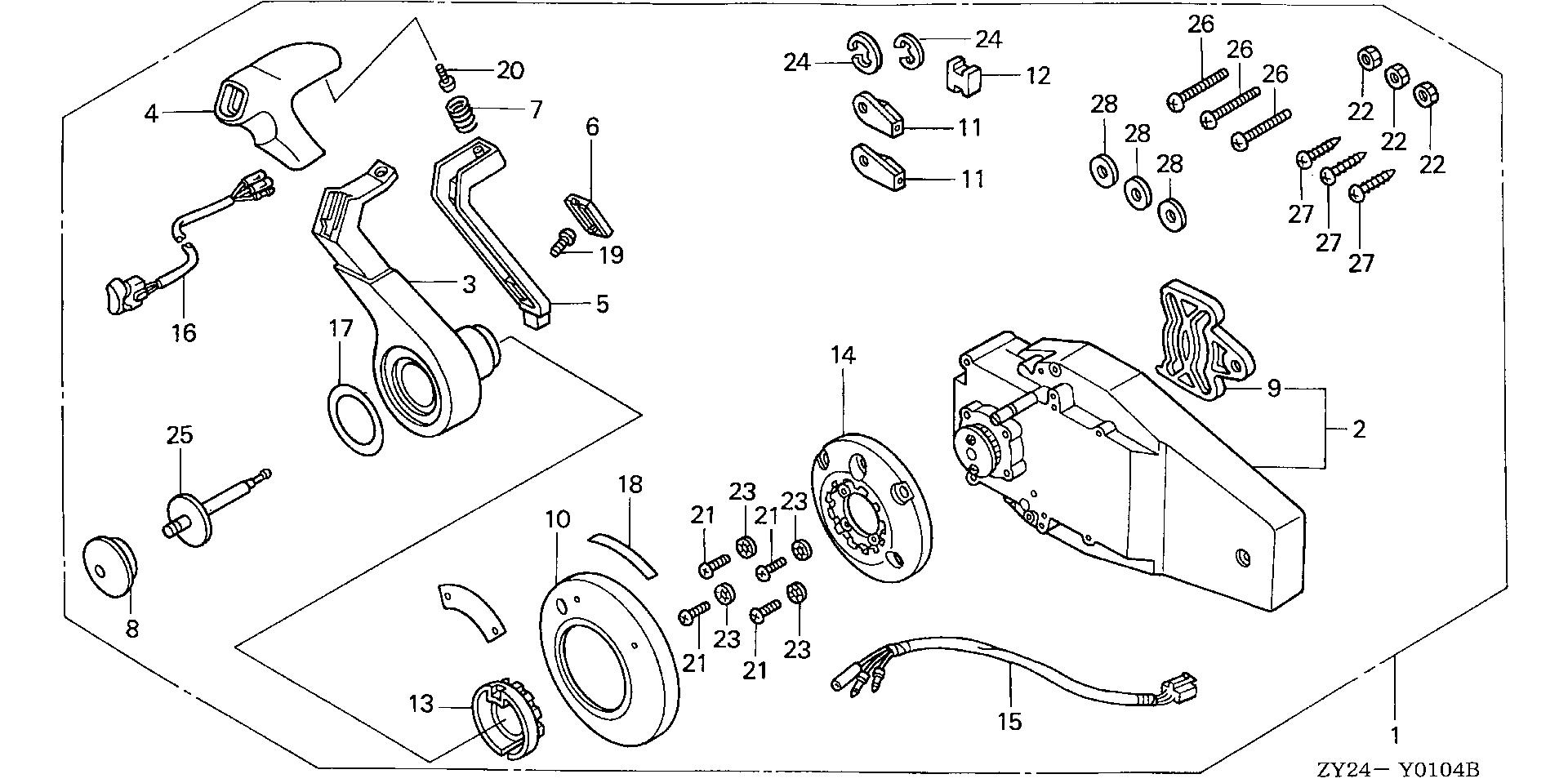 BF225 BF225A2 remote control (flush    mount type) (r.) exploded parts diagram with numbered part references