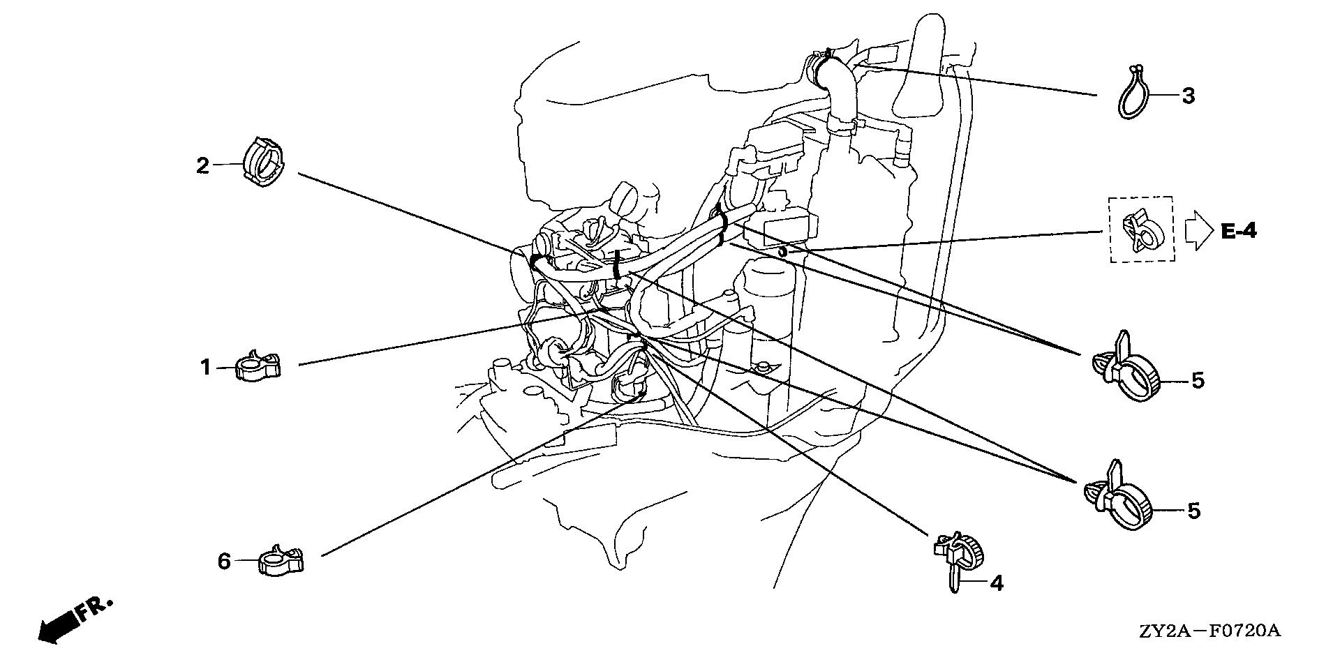 BF225 BF225A6 clamp exploded parts diagram with numbered part references