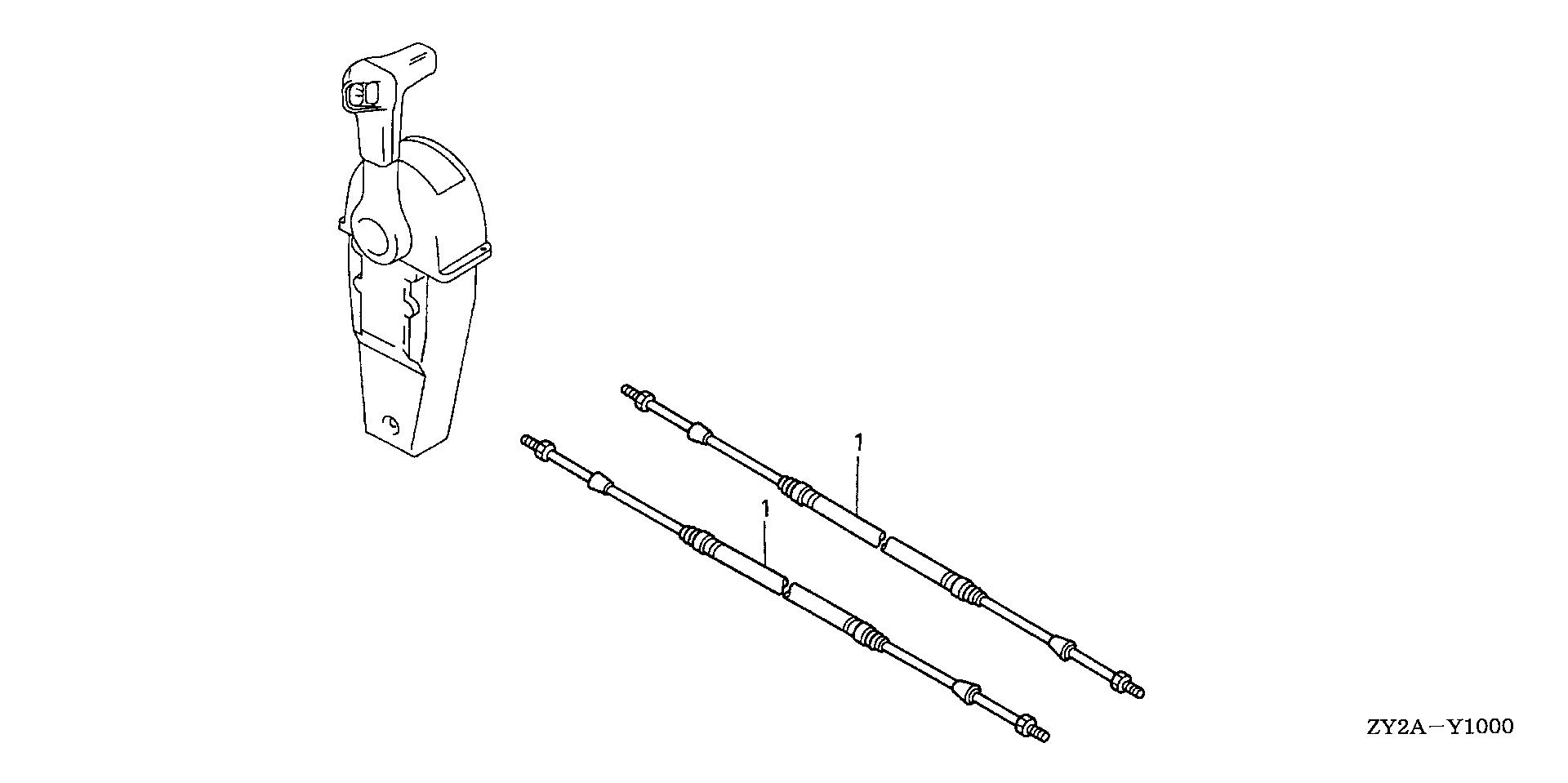 BF225 BF225A6 cable (single) exploded parts diagram with numbered part references