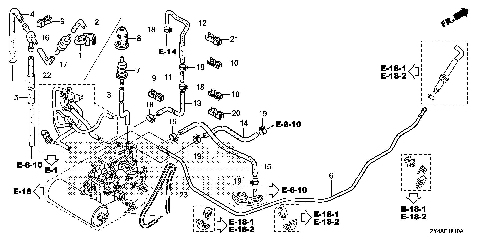 BF225 BF225AK3 piping exploded parts diagram with numbered part references