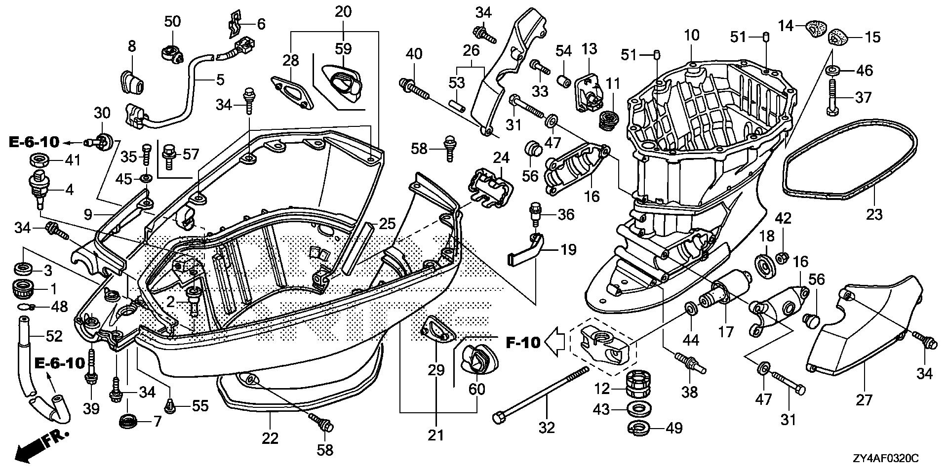 BF225 BF225AK3 extension case exploded parts diagram with numbered part references