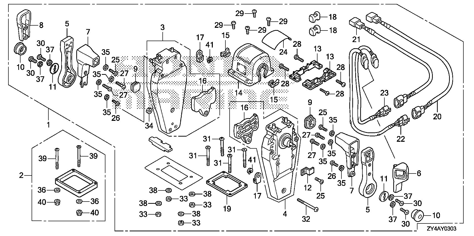 BF225 BF225AK3 remote control (top mount dual type) (l.) exploded parts diagram with numbered part references