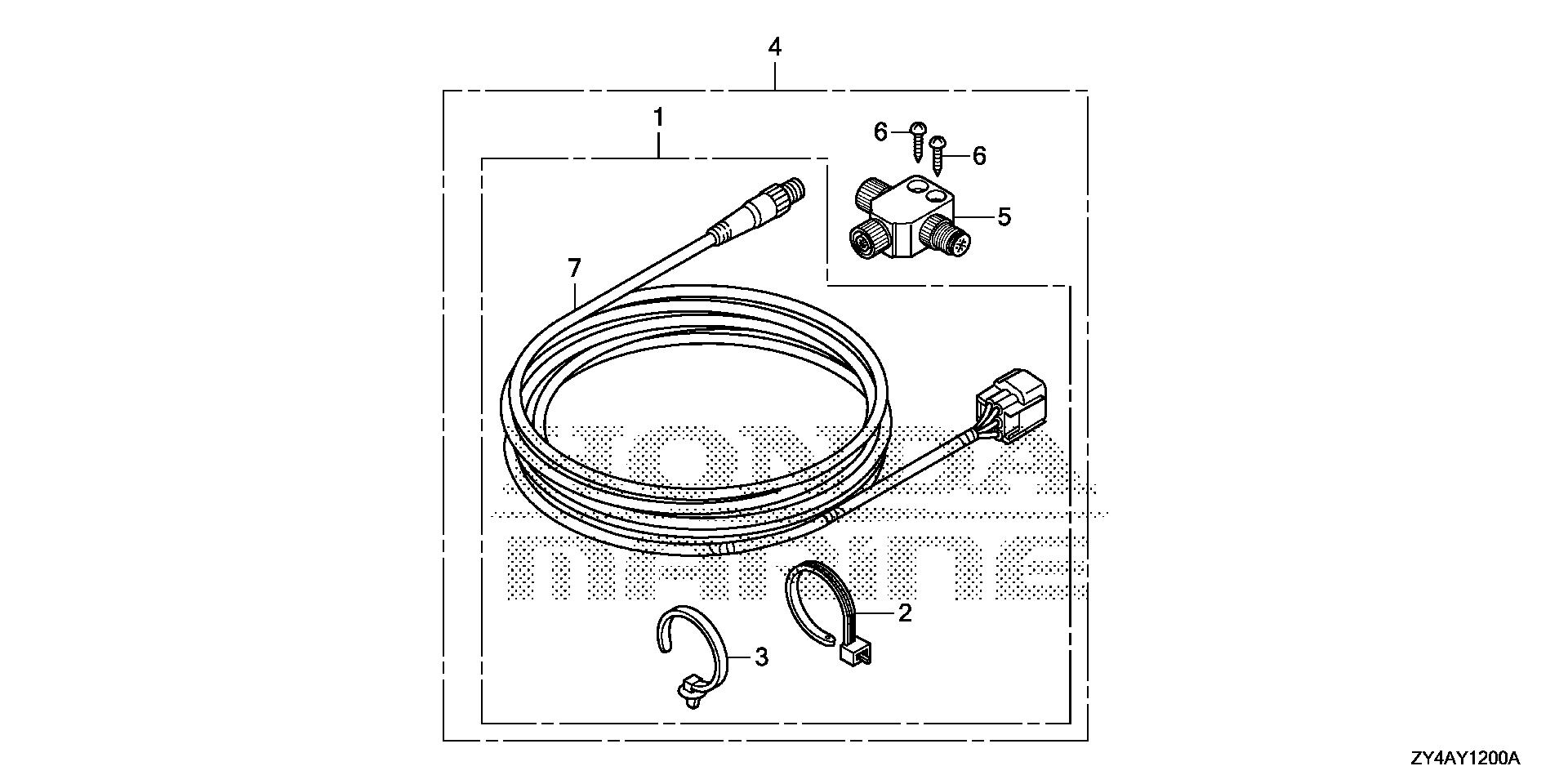 BF225 BF225AK3 interface cable kit exploded parts diagram with numbered part references