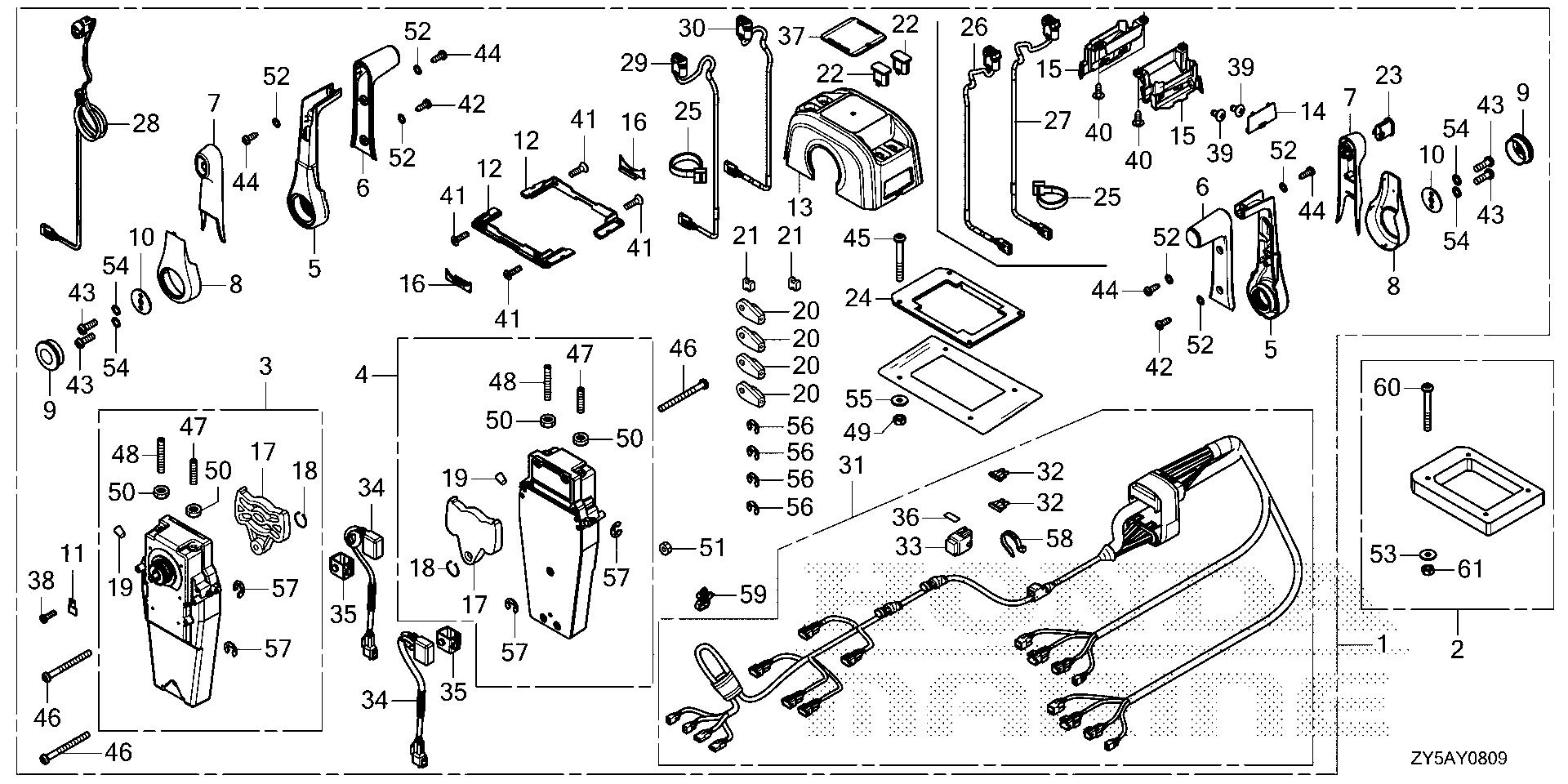BF135 BF135AK2 remote control (top mount dual type) (nhk mec) exploded parts diagram with numbered part references
